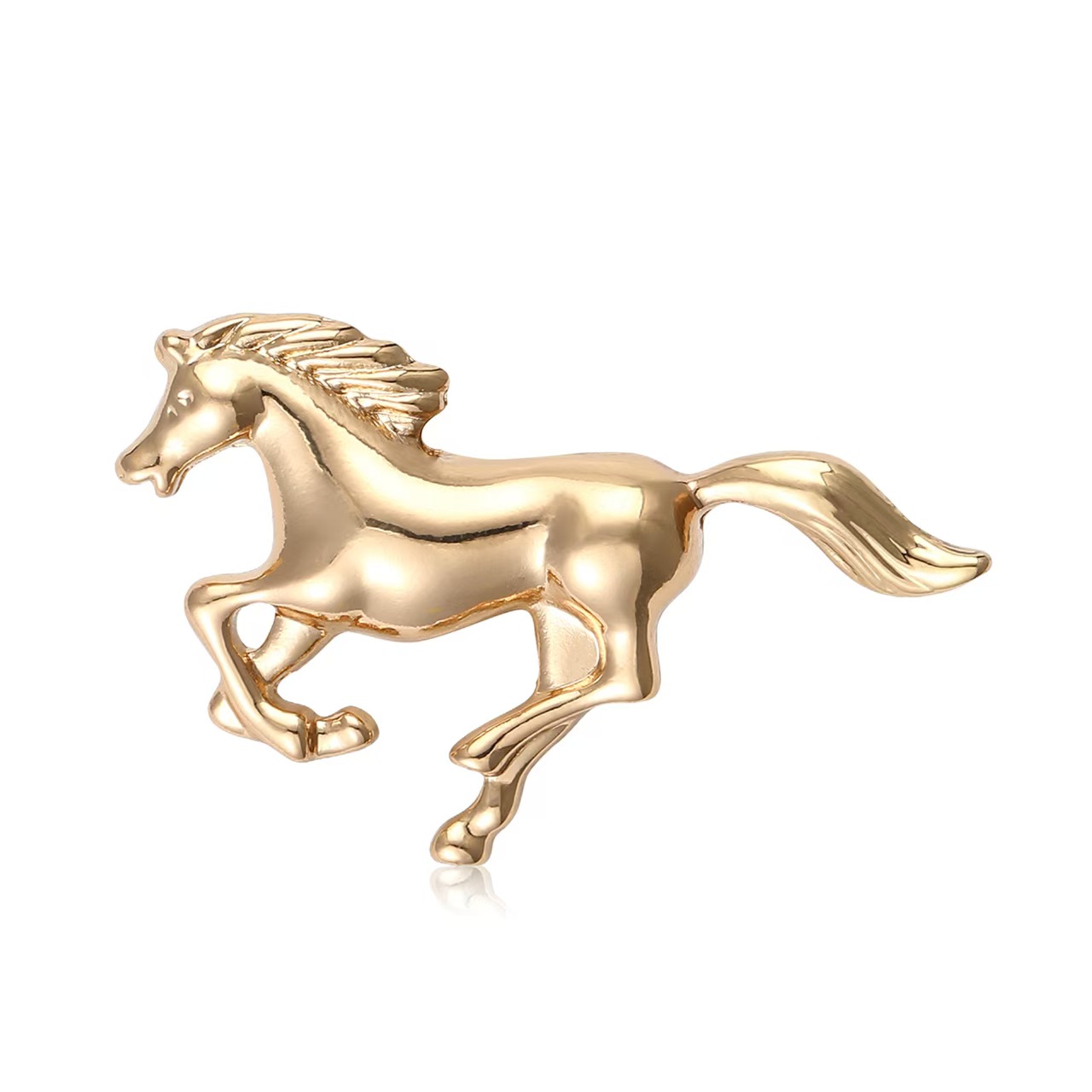 Fashionable and playful art alloy enamel horse brooch, individual and elegant men's suit coat brooch accessory pin details Picture