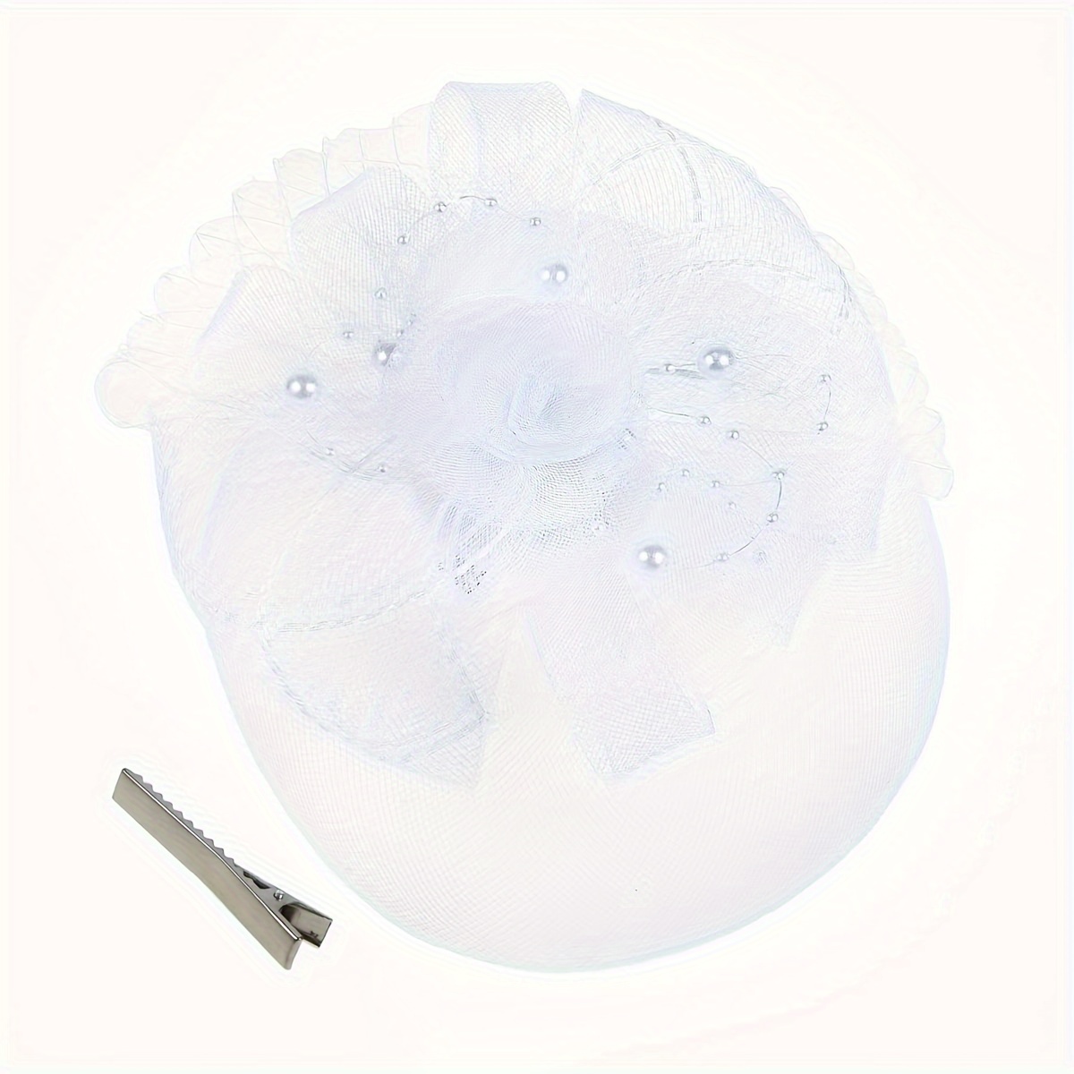 1 piece of lady's bow, gauze, face mask, top hat, festival, party, banquet, afternoon tea, horse racing festival, Derby hat, wedding headwear, handmade gauze hair accessory, horse racing club, birthday, wedding, hairband, clip for two uses Application Scenario