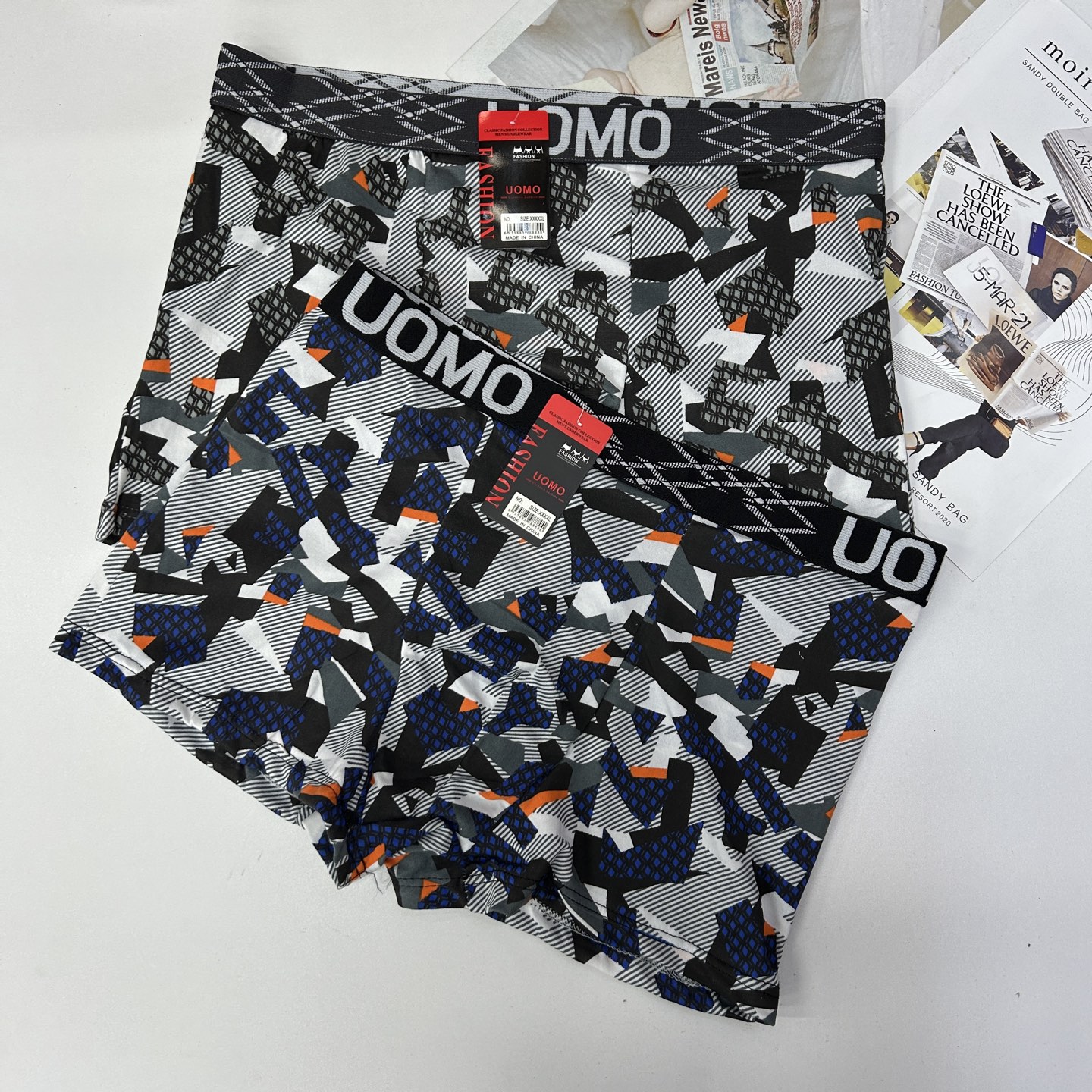 DD-332-2# men's underwear for export to the Middle East and Africa. Printed and color-matched men's underwear with black background and letters, no inner edge, QNI details Picture