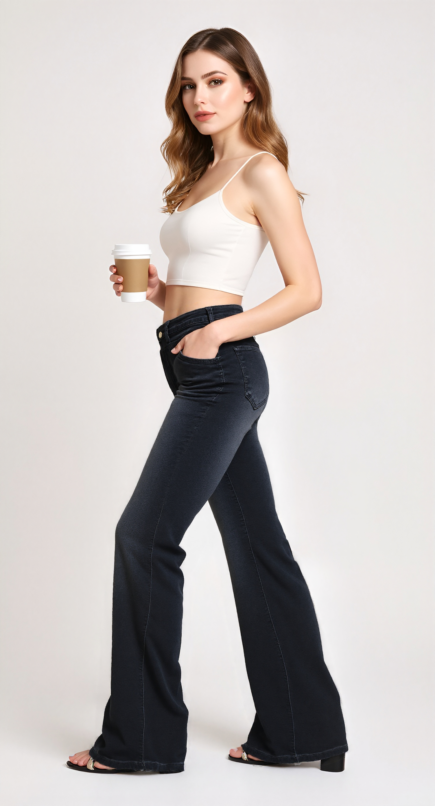 Nueva mujer de una sola pieza piernas largas vaqueros de moda versátil denim mujer cómodo y transpirable denim Item Picture