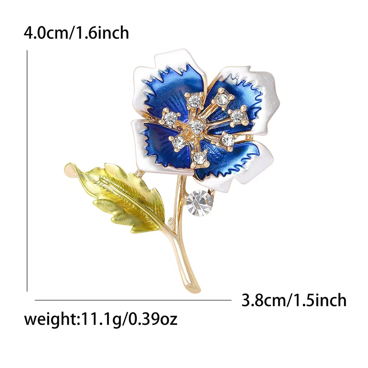 Personalized light luxury diamond-encrusted oil flower-patterned brooch for women, elegant flower-patterned brooch for clothing, and women's accessories in stock Specification image