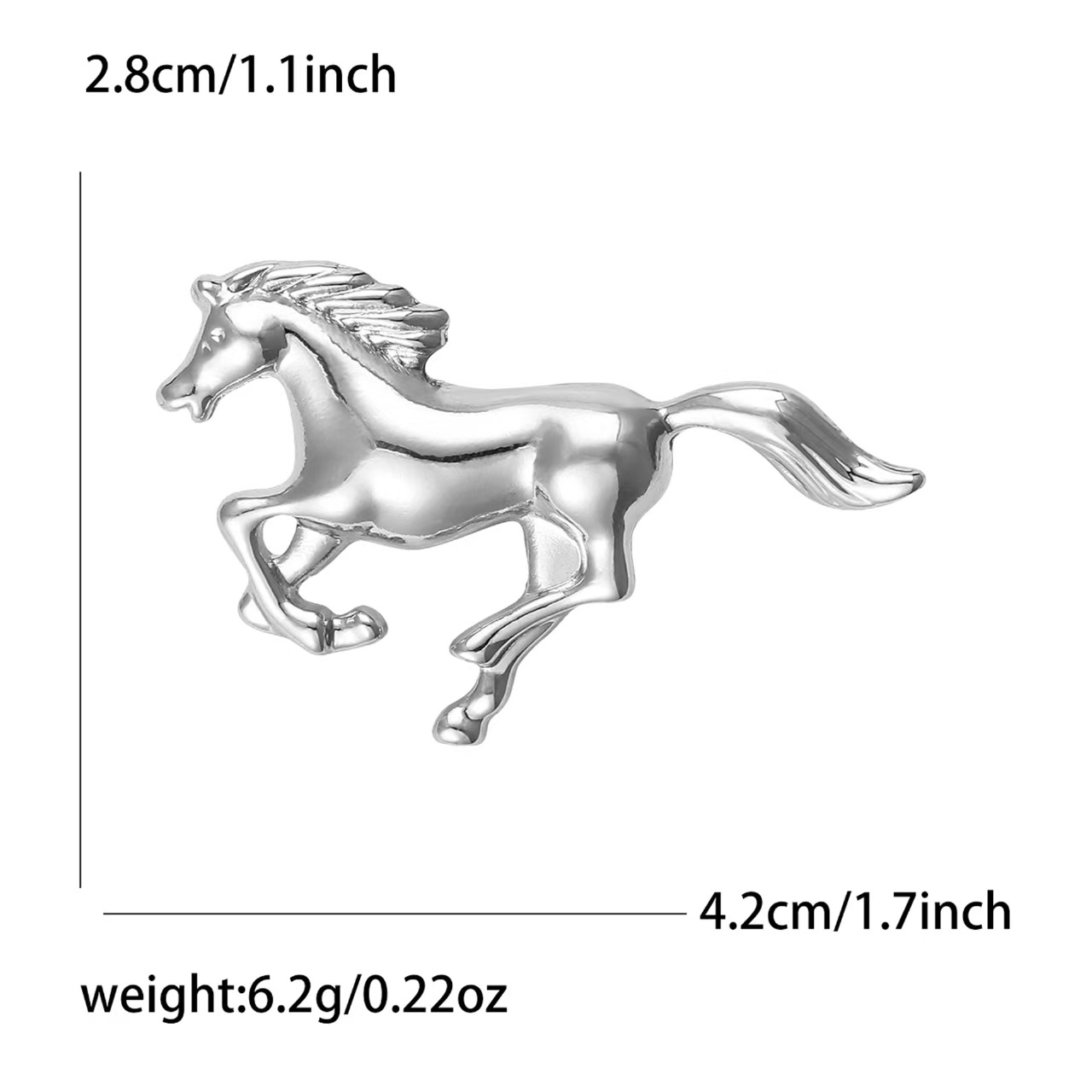 Fashionable and playful art alloy enamel horse brooch, individual and elegant men's suit coat brooch accessory pin Application Scenario