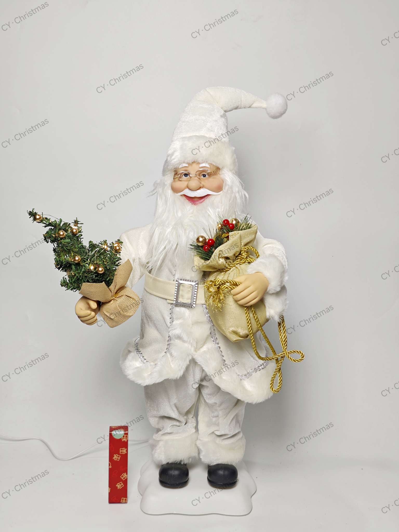 CY·Christmas 24英寸（60cm）电动圣诞老人 圣诞8首音乐带灯高端圣诞摆件圣诞用品