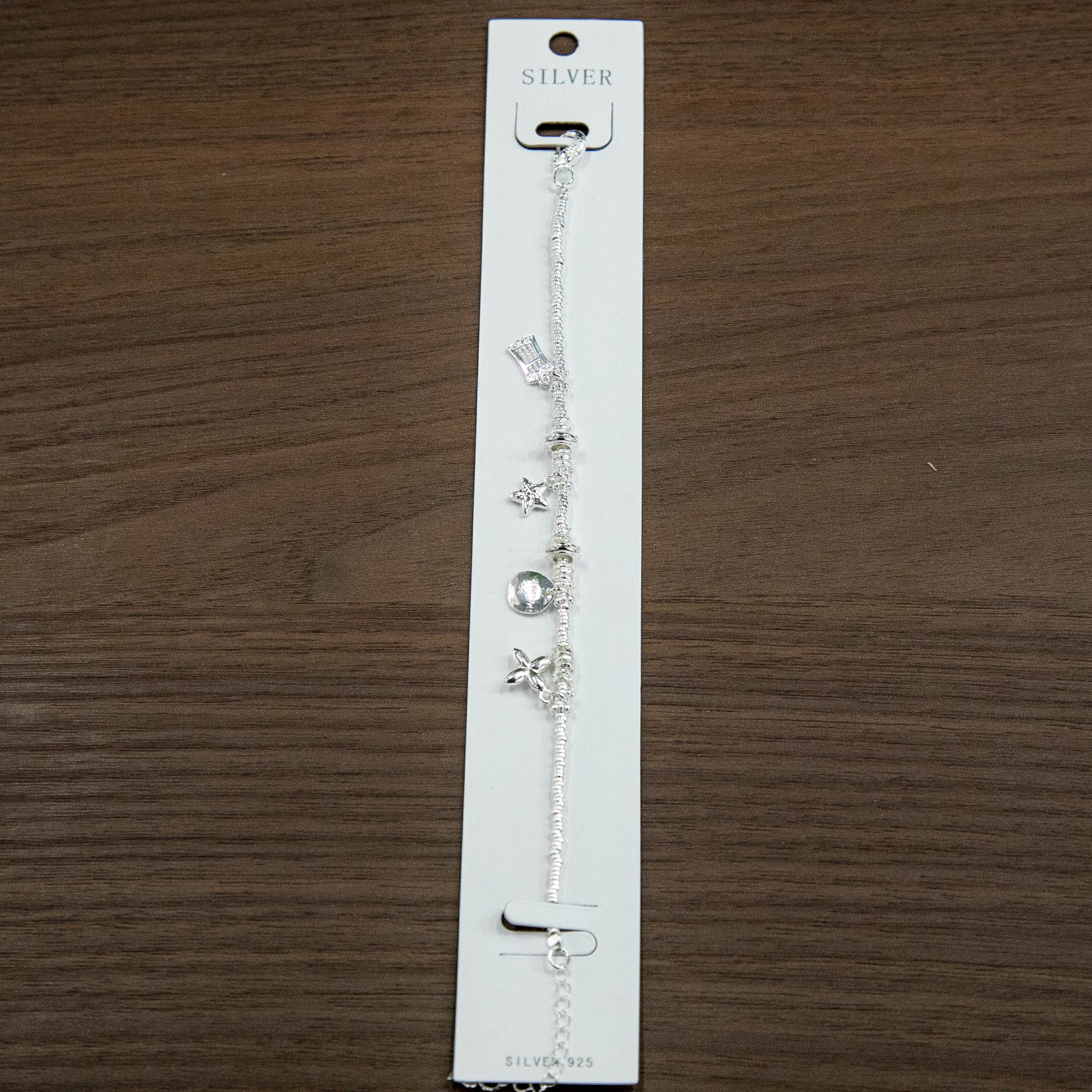 S925 Plain Silver Star Wish Flower Gift · Dynamic Beaded Lucky Pendant, Light Luxury Fine Chain 925 Silver Bracelet Specification image