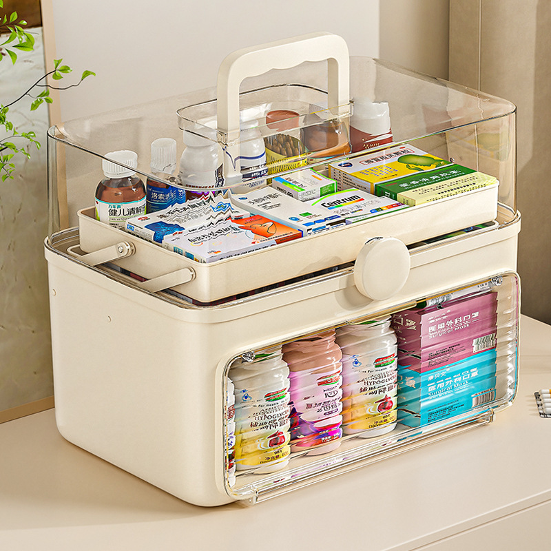 药箱家用大容量多层药品收纳盒儿童医药箱家庭急救药盒储物盒