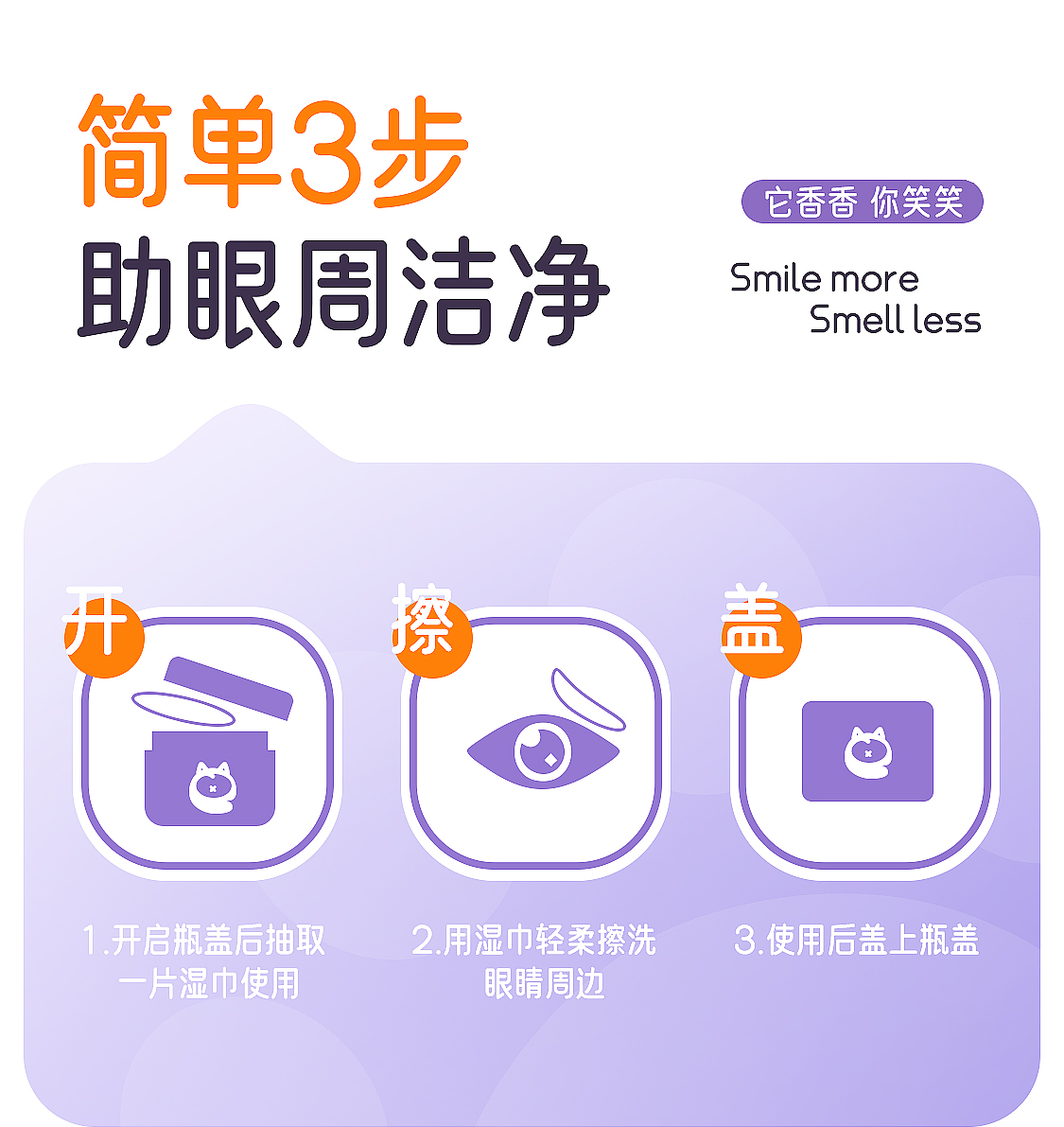 【开颜】宠物净润泪痕湿巾擦泪痕去眼屎猫狗通用清洁方便棉片详情13