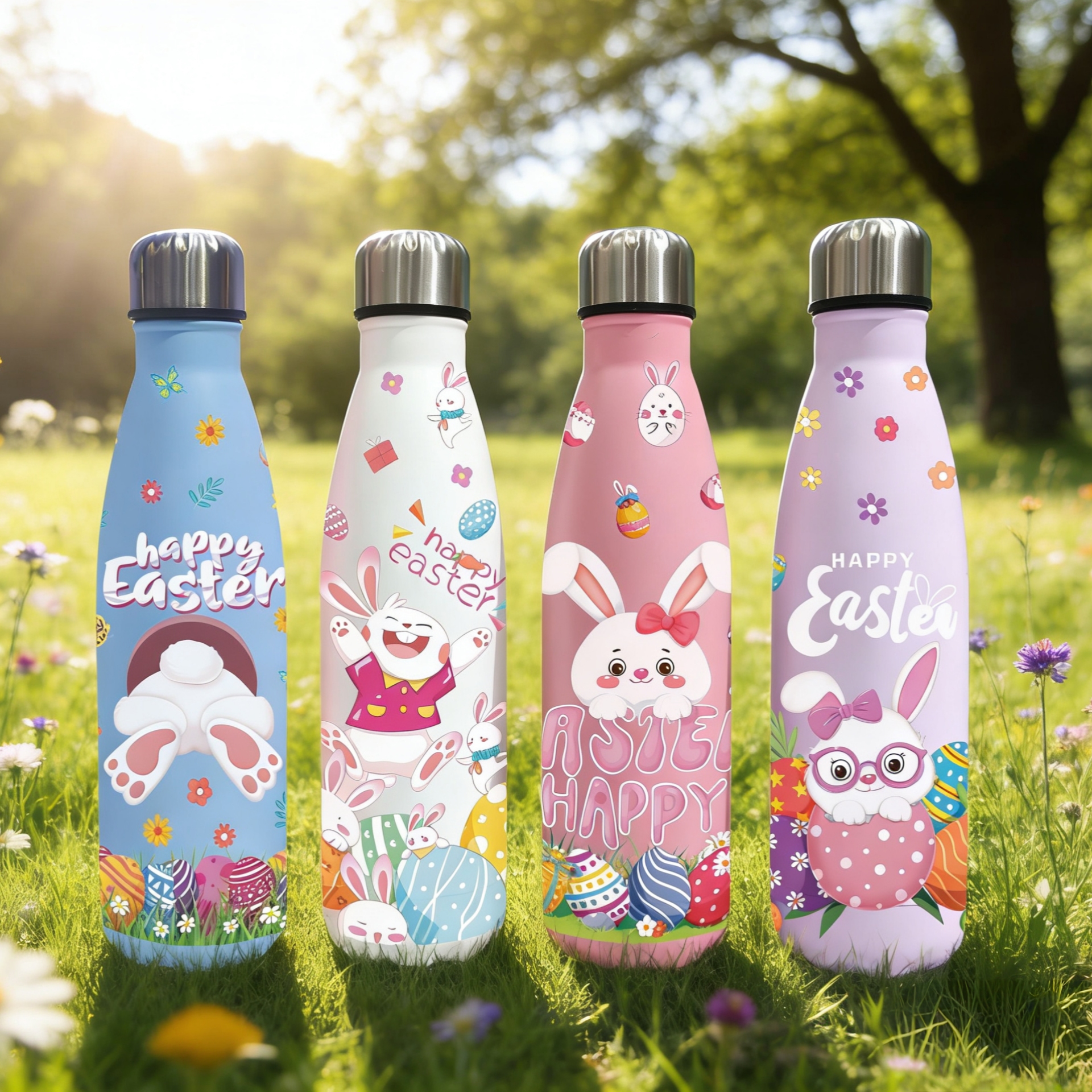 跨境新款 复活节限定萌兔保温杯 304不锈钢 便携水杯 节日礼物