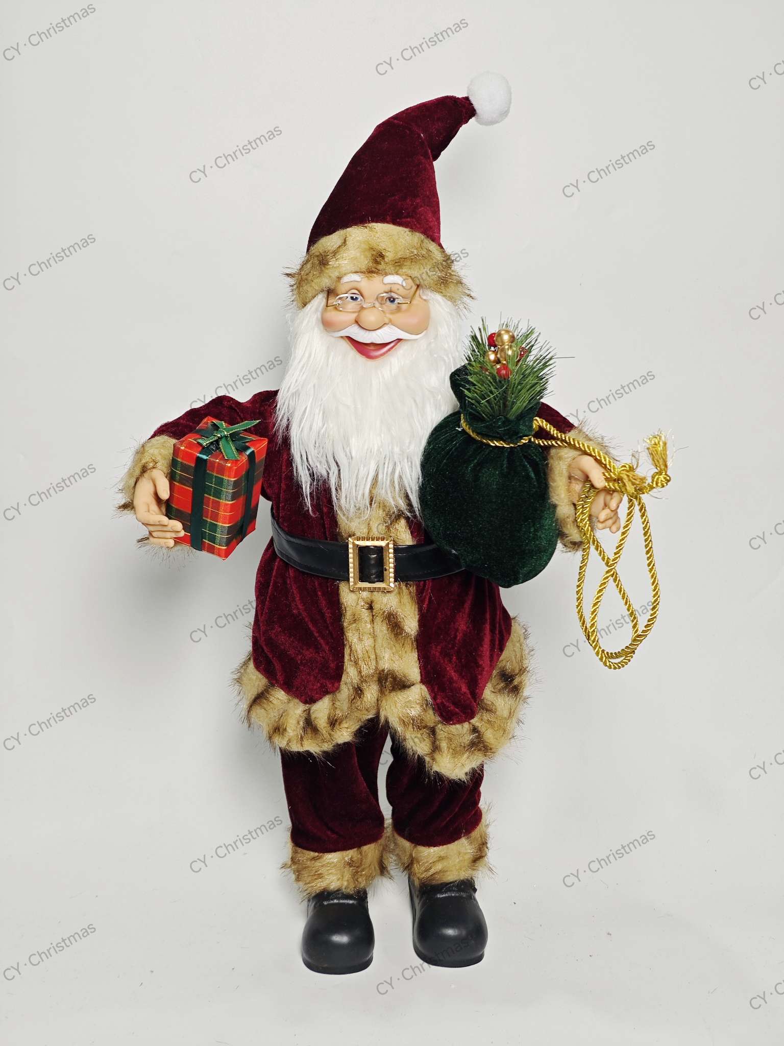 CY·Christmas 24-inch (60cm) jujube red standing Santa Claus Christmas figment, Christmas supplies