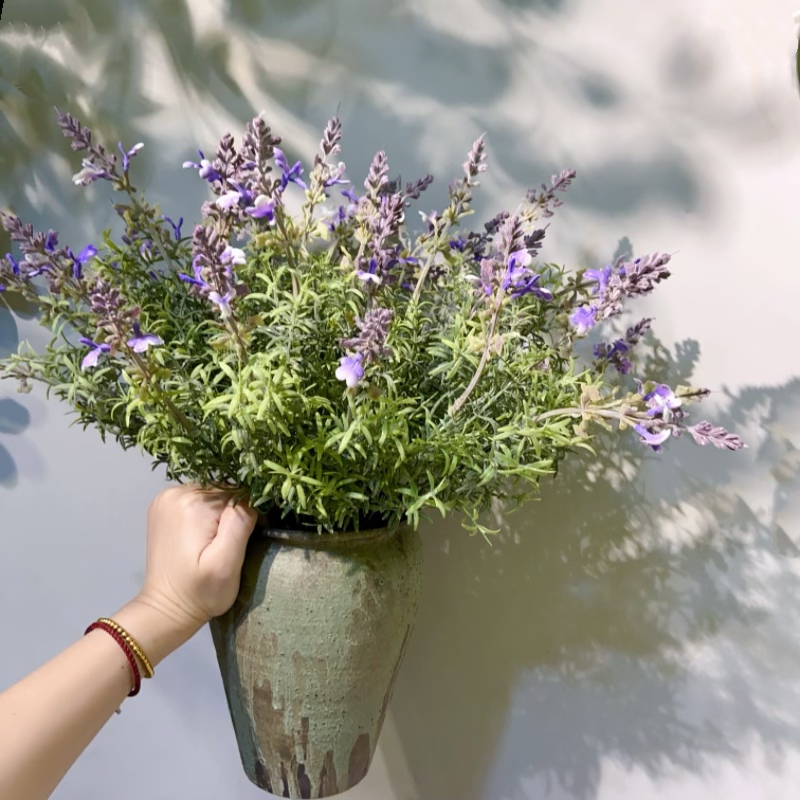 Factory store direct sales of purple flower bouquets, 7-head lavender flower buds, lavender flower arrangements, home and wedding decoration props, decorative items Specification image
