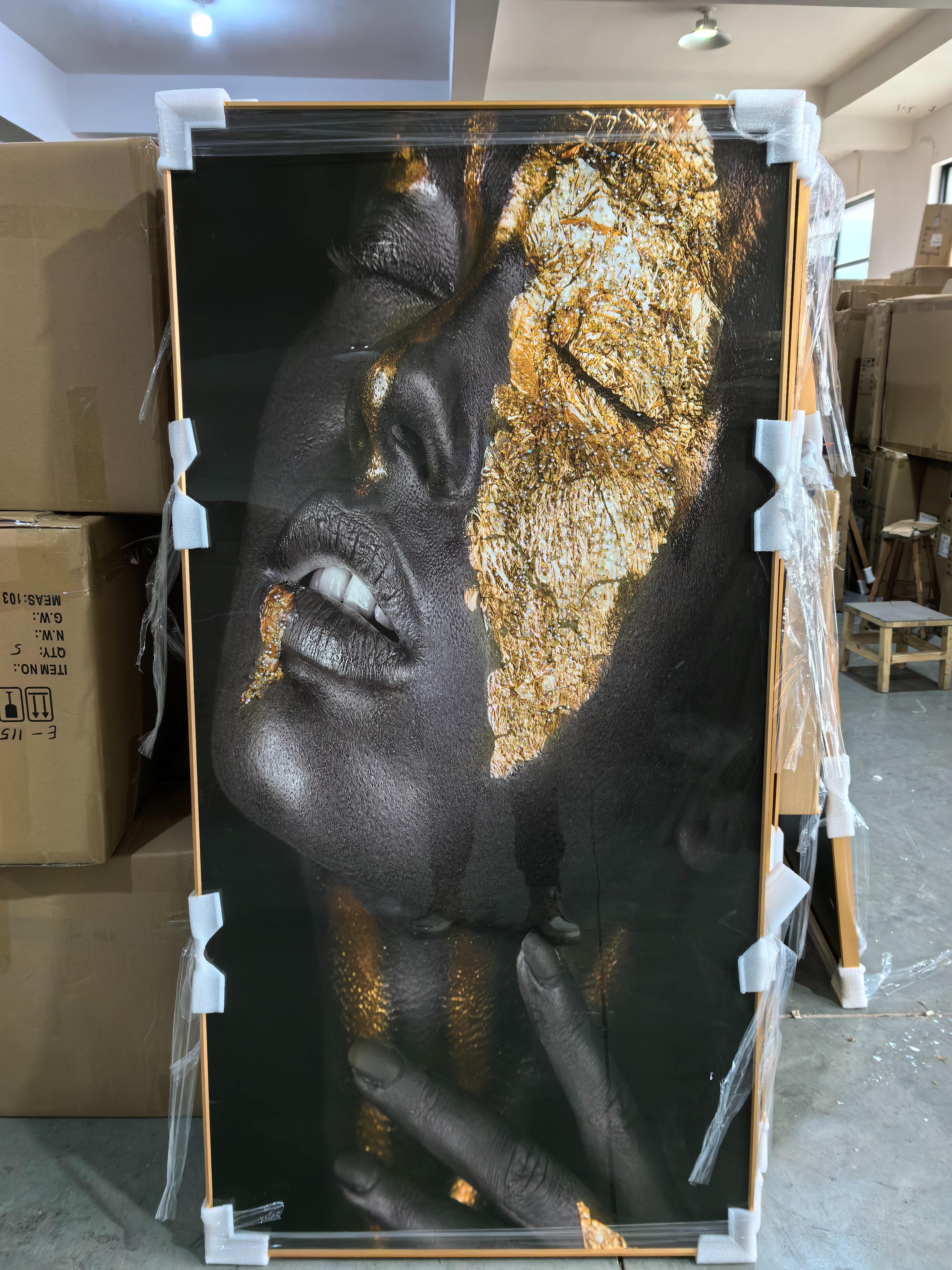 晶瓷晶钻（现货）装饰画 人物造型图80*160 壁画挂画铝合金框家装详情2