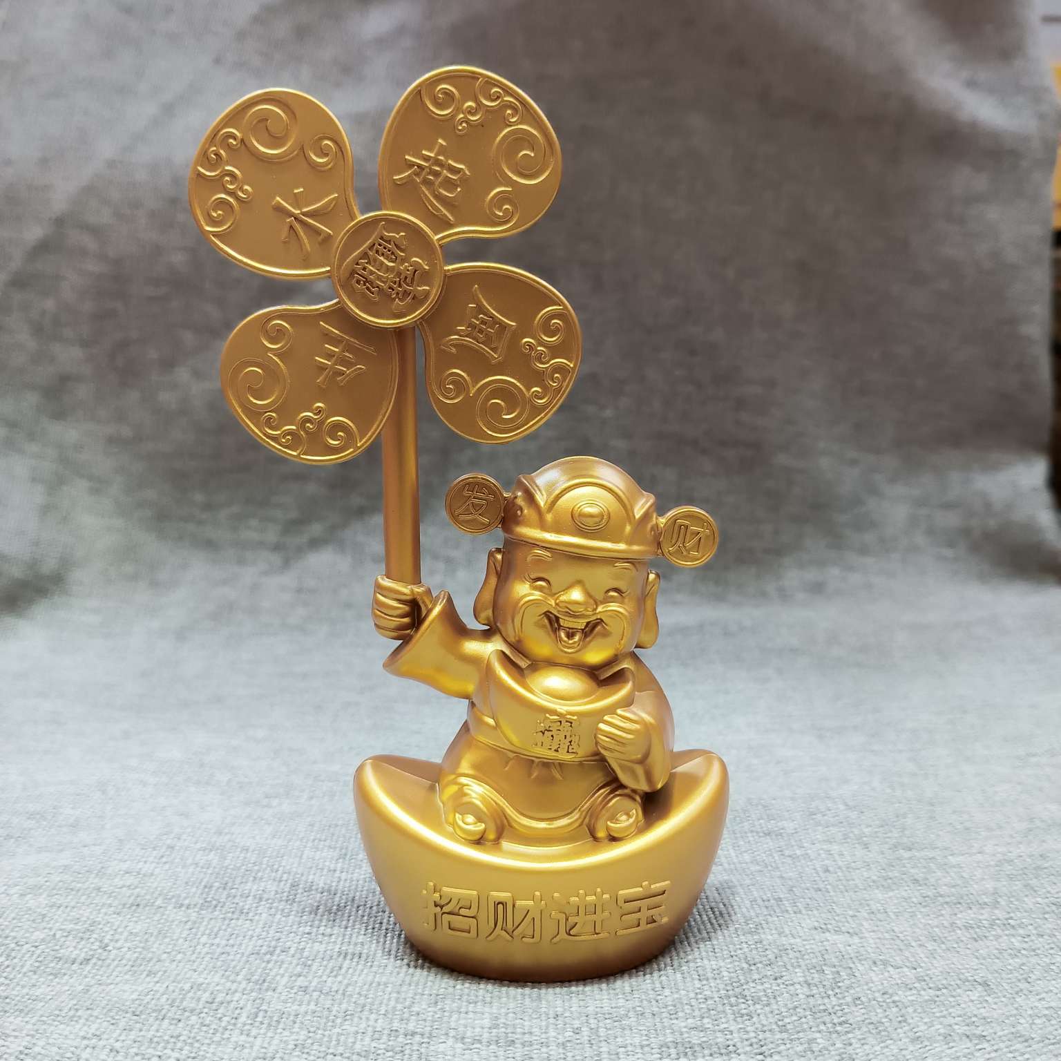 Zhonggong Craft Alloy decorative item: The God of Wealth is thriving and spinning, a handicraft decorative item detail image 4