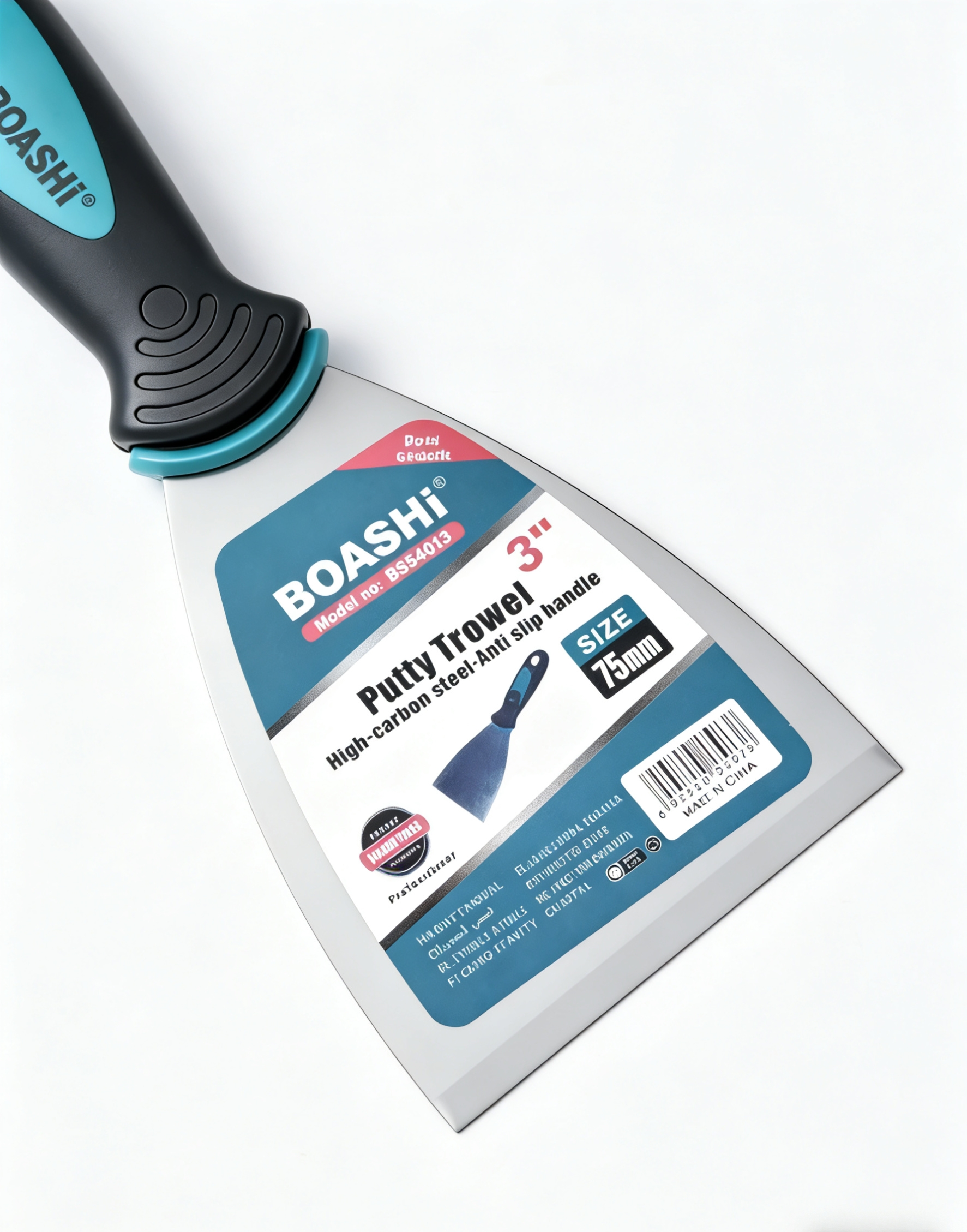 BOASHI putty knife 1-inch, 2-inch, 3-inch, 4-inch, 5-inch, 6-inch grouting hook knife Specification image