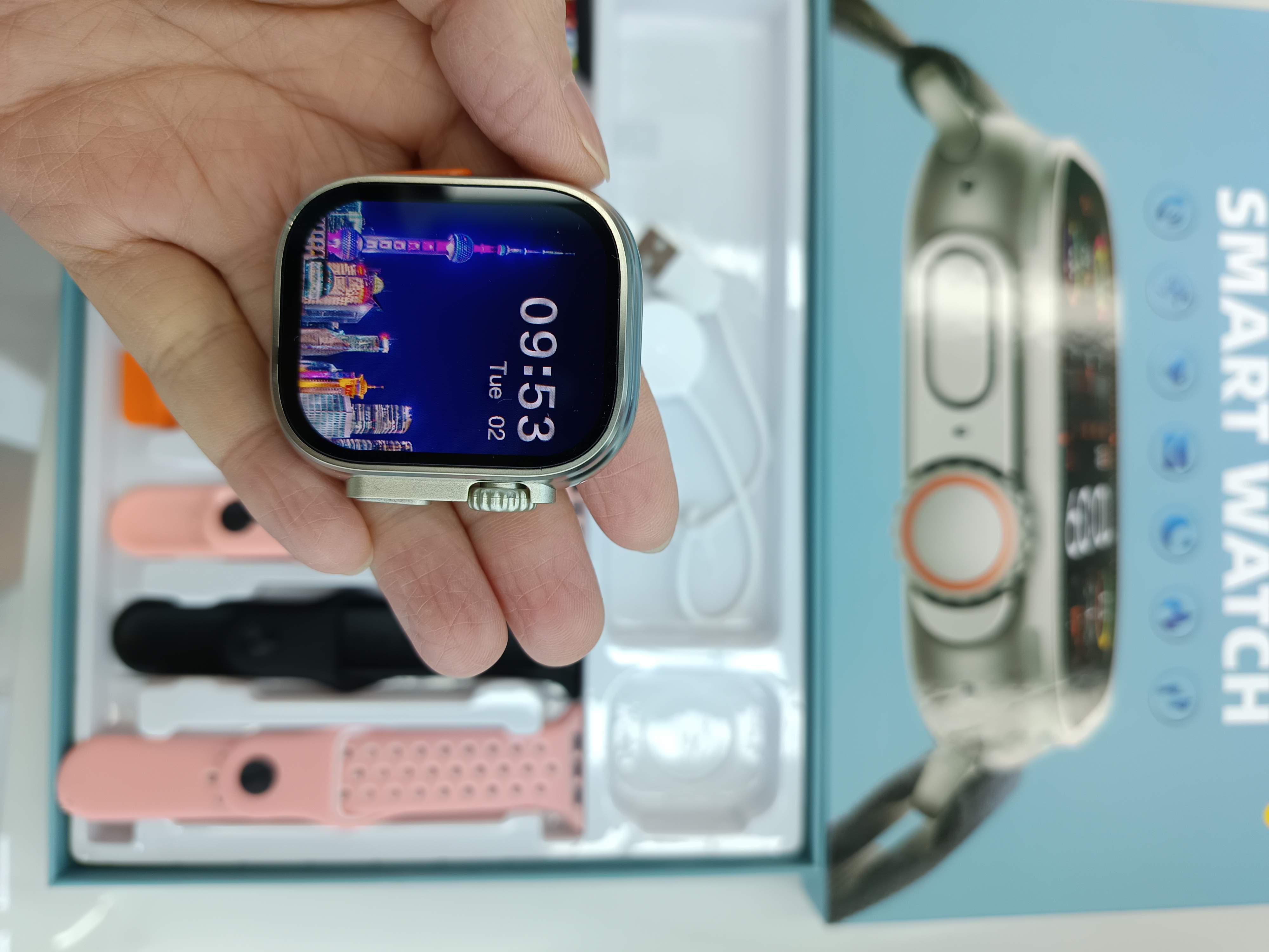 AEMAI YX21 smart sports watch case for making and receiving calls, heart rate and blood pressure detection, 7 silicone sports straps details Picture