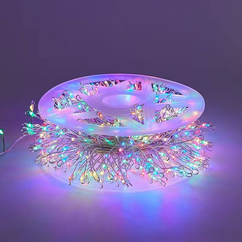 LED indoor and outdoor festival string lights, copper wire alloy firecracker straight lights, decorative lights, Christmas lights