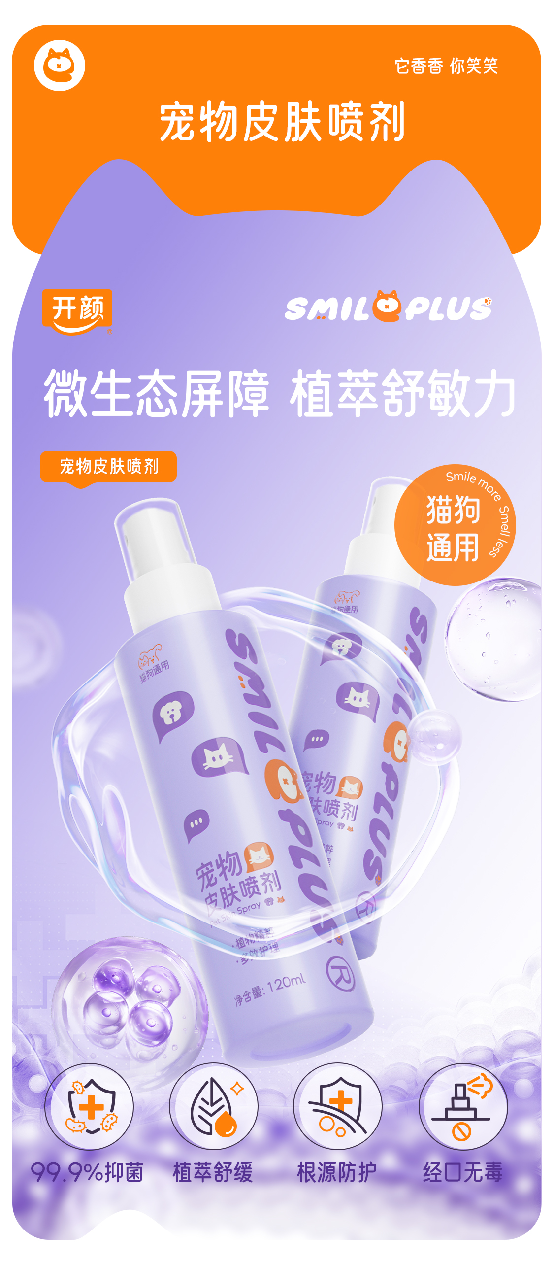 【开颜】宠物皮肤喷剂猫狗细菌清洁皮肤外用提高皮肤耐受抑菌详情1