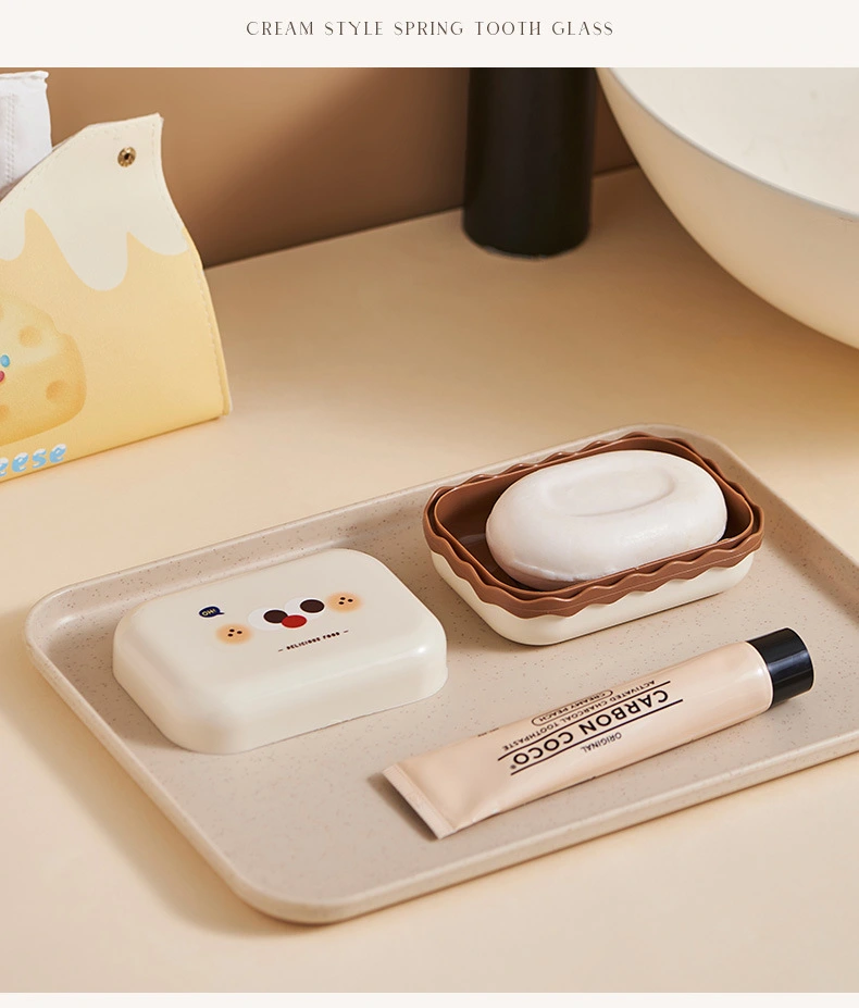 J06-6913 Soap box with lid, dust-proof and water-proof, convenient travel, simple draining soap box, countertop soap box detail image 16