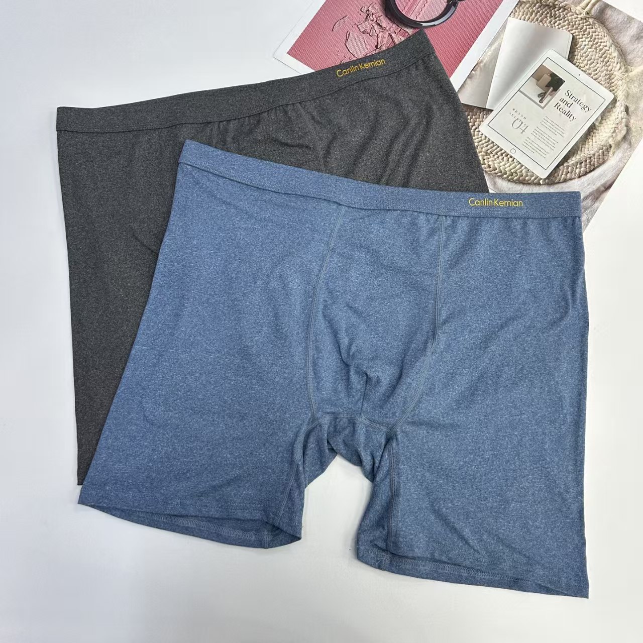 1416# Men's underwear for export to the Middle East and Africa, 46-head plus-size cationic men's underwear, epoxy resin men's briefs, solid color comfortable underwear, QNI details Picture