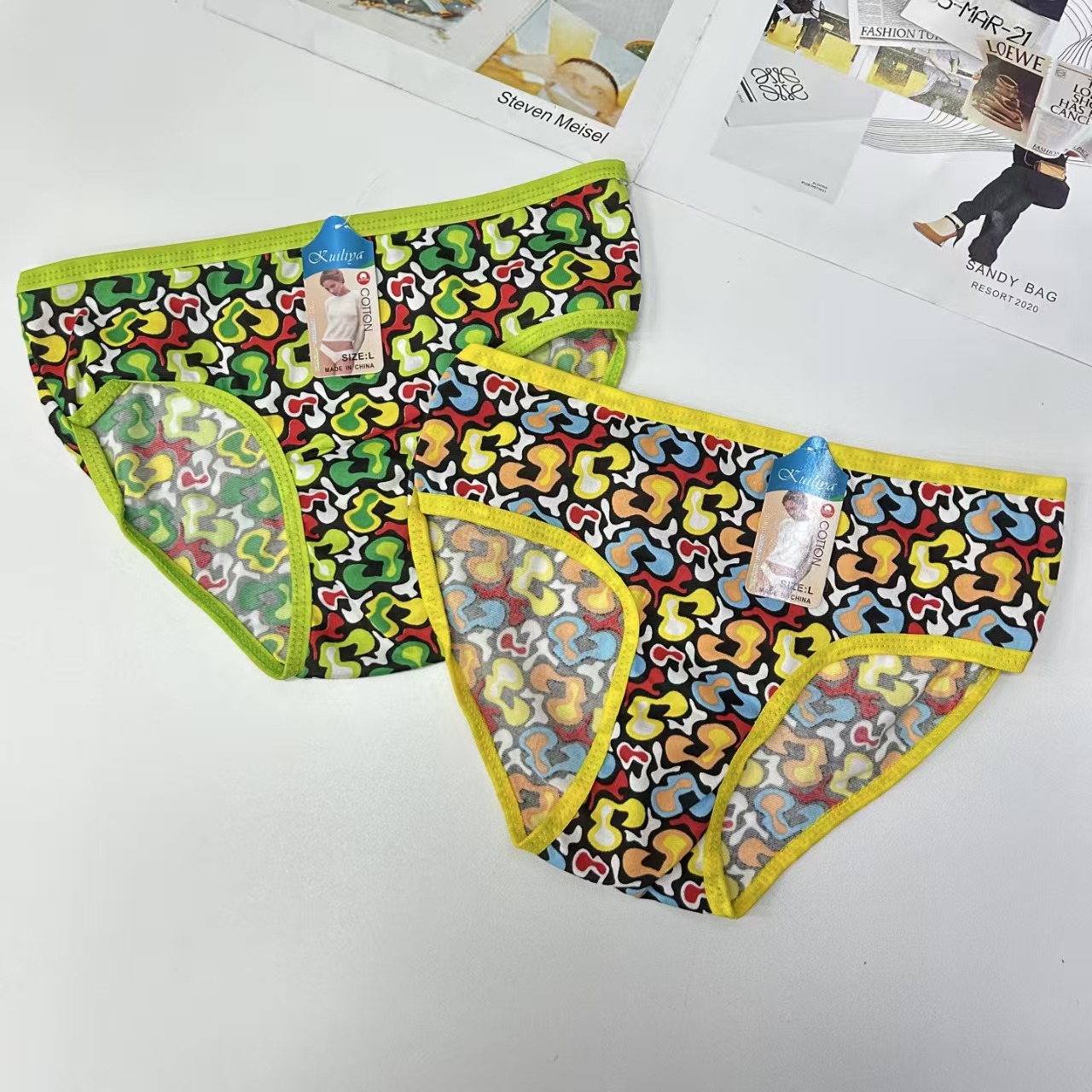 DD-8490# 26-head export underwear, women's underwear, milk silk-screen printed women's underwear, sexy colorful cartoon pattern Women's underwear, women's briefs, underwear, QNI details Picture