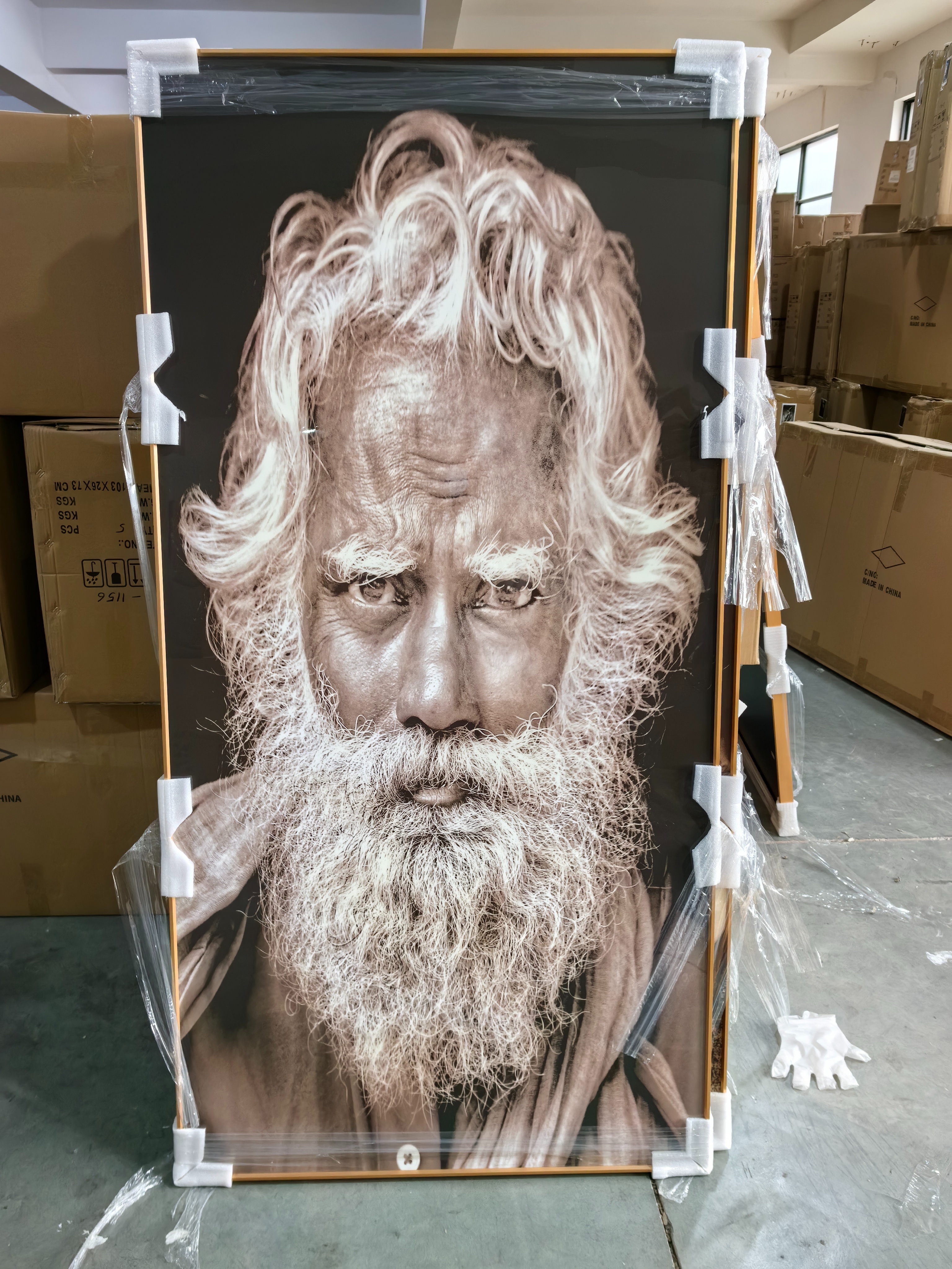 晶瓷晶钻（现货）装饰画 人物造型图80*160 壁画挂画铝合金框家装白底实物图