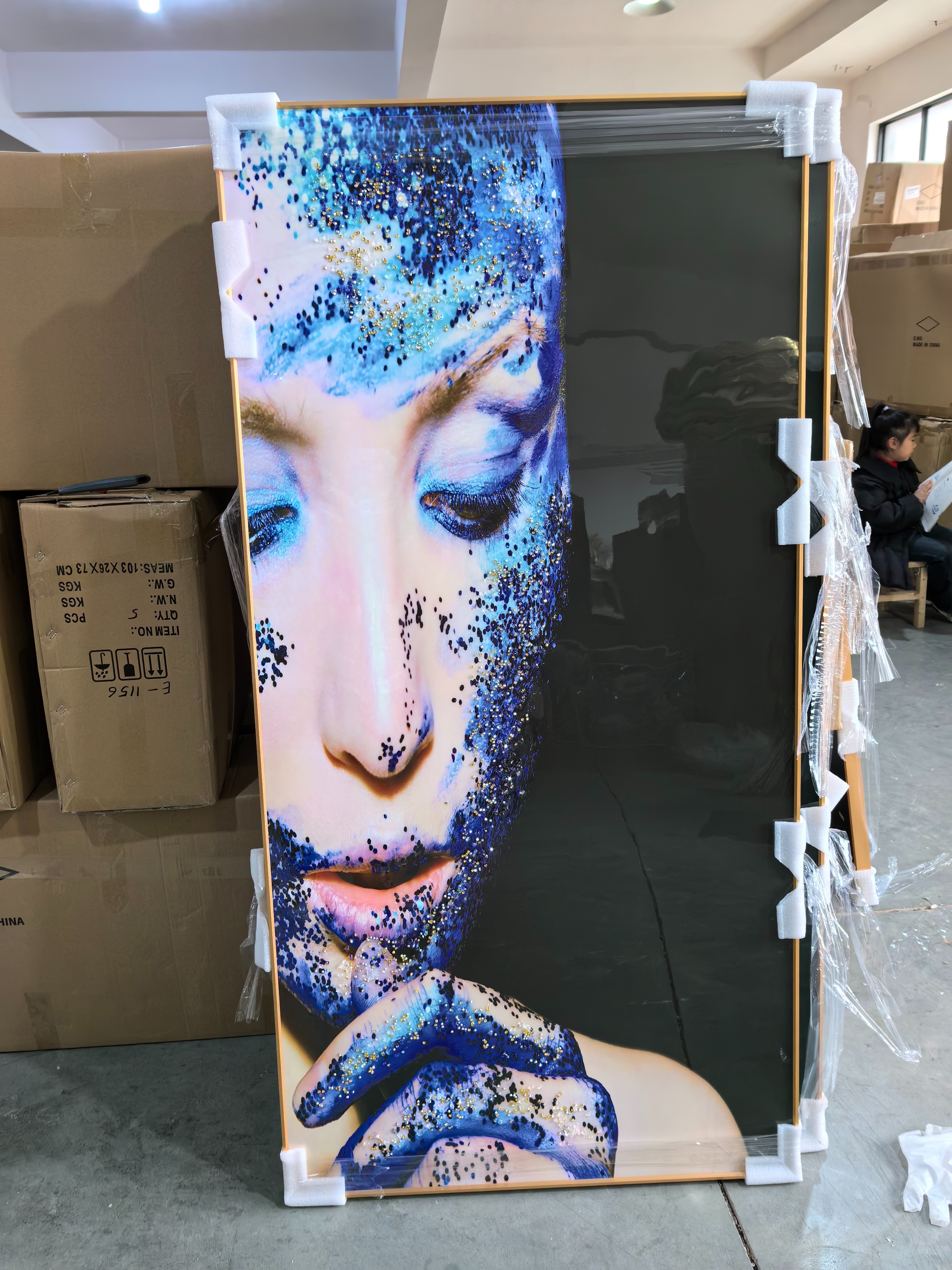 晶瓷晶钻（现货）装饰画 人物造型图80*160 壁画挂画铝合金框家装详情8