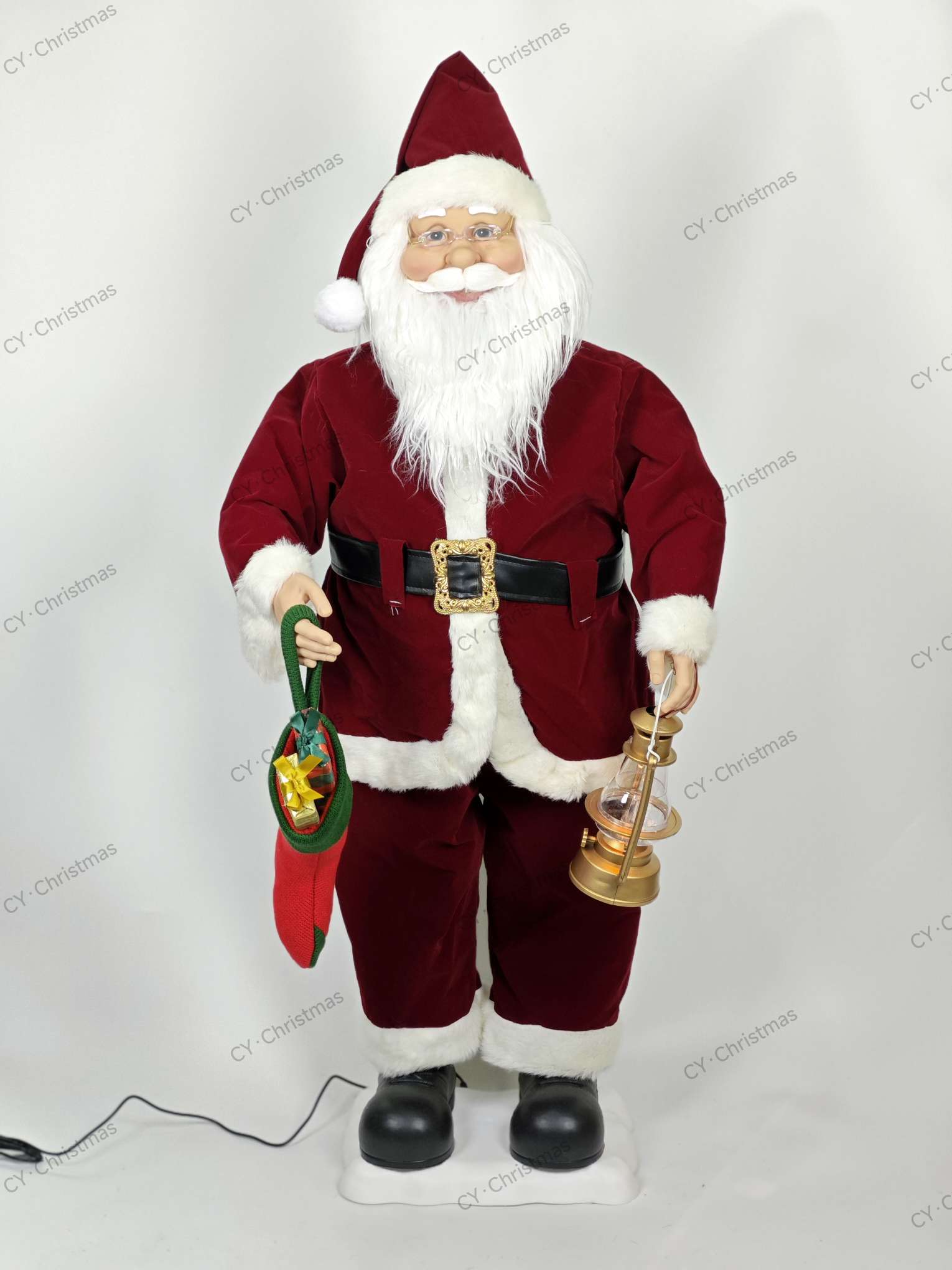 CY·Christmas 40英寸（1m）电动圣诞老人 圣诞8首音乐带灯高端圣诞摆件圣诞用品