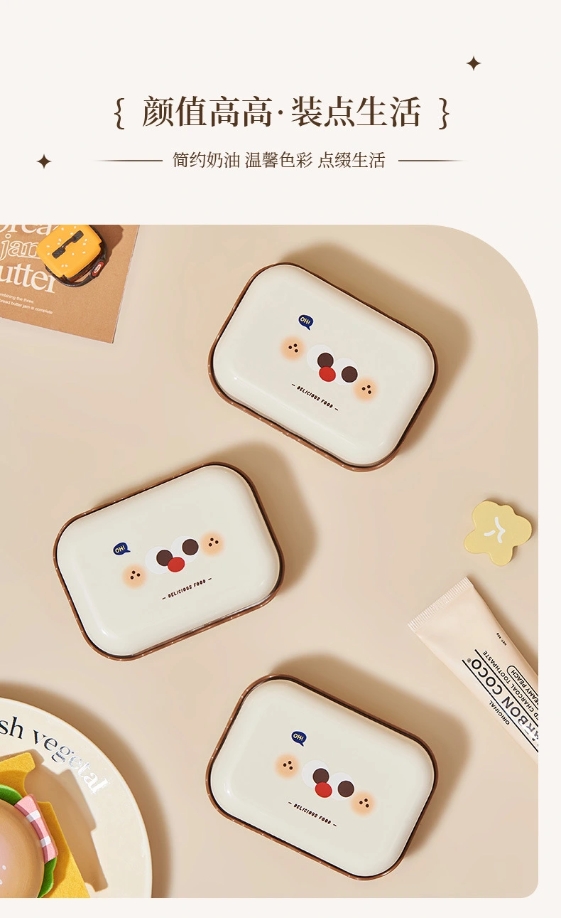 J06-6913 Soap box with lid, dust-proof and water-proof, convenient travel, simple draining soap box, countertop soap box detail image 11