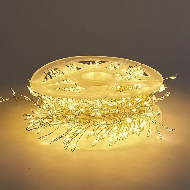 LED indoor and outdoor festival string lights, copper wire alloy firecracker straight lights, decorative lights, Christmas lights detail image 5
