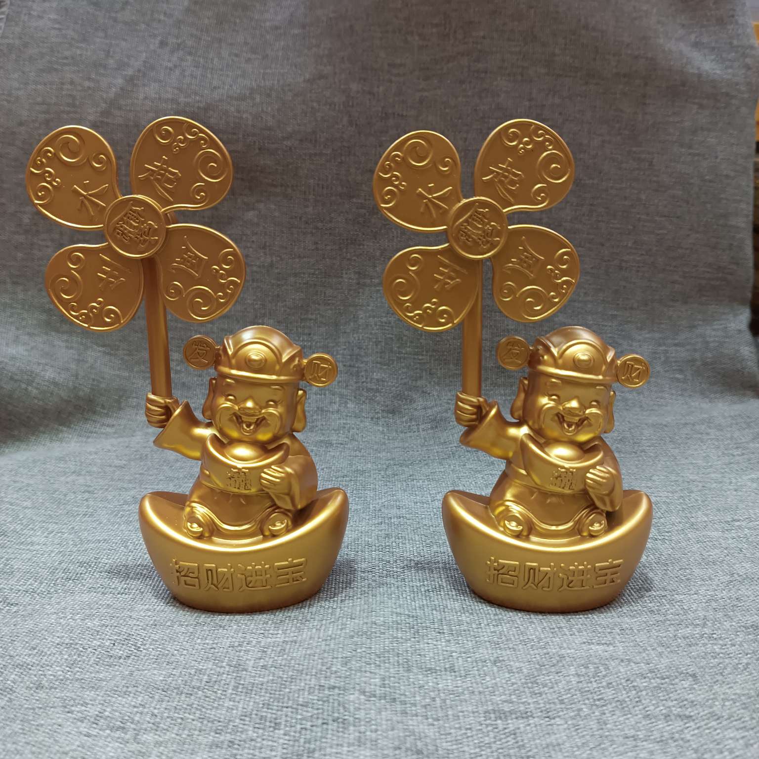 Zhonggong Craft Alloy decorative item: The God of Wealth is thriving and spinning, a handicraft decorative item detail image 5