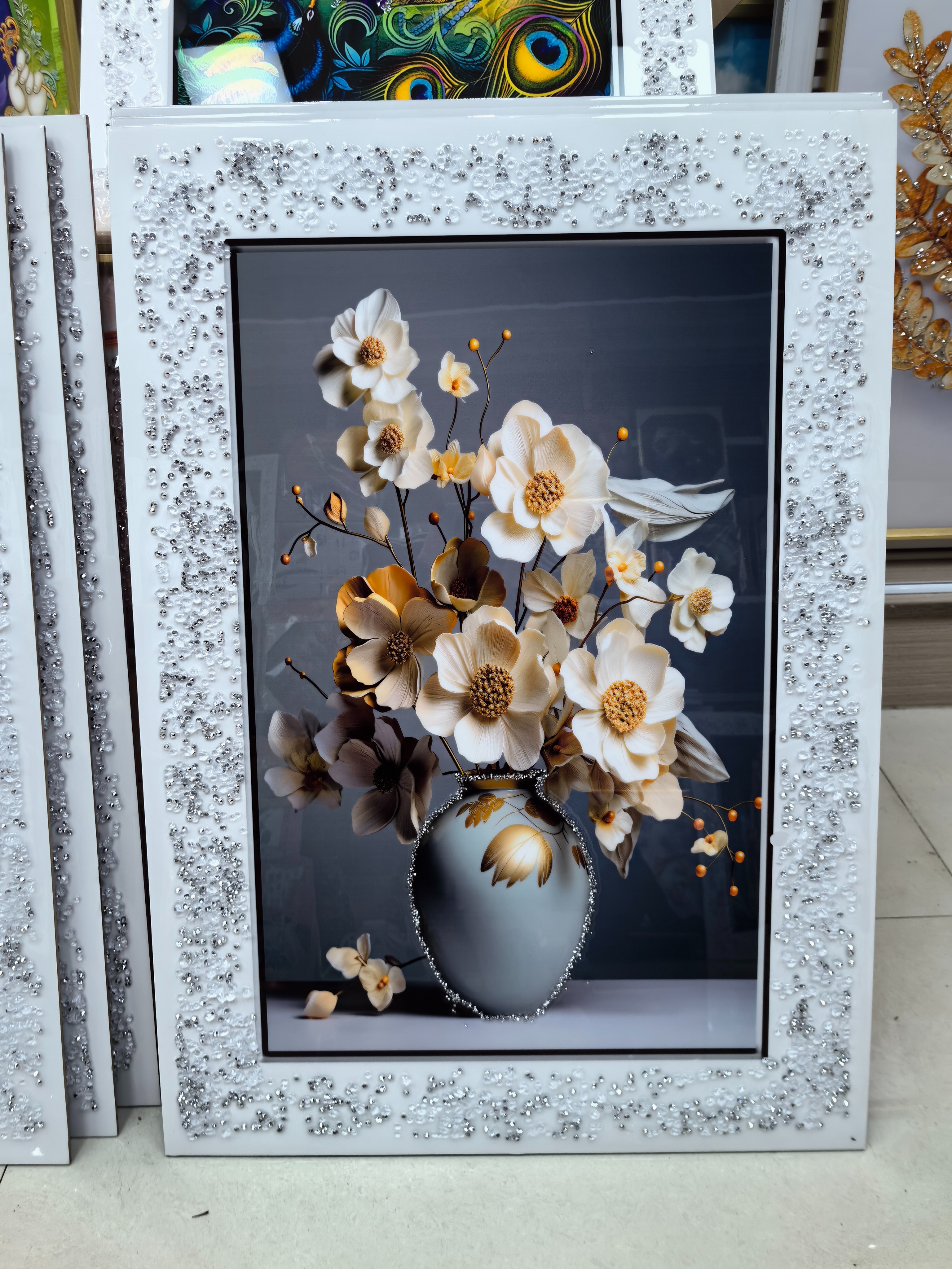 晶瓷晶钻板50*70 印度佛花动物风景装饰画板 居家客厅壁画工艺品