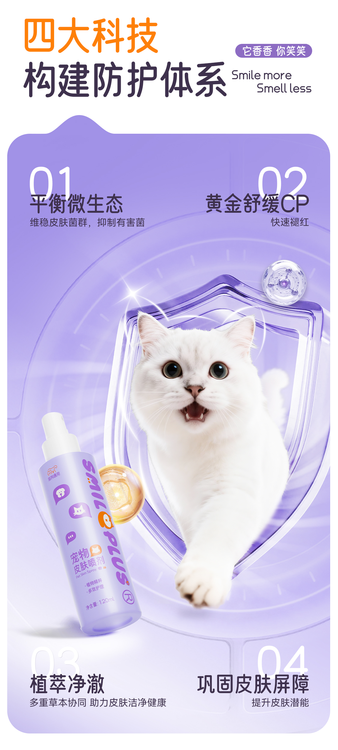 【开颜】宠物皮肤喷剂猫狗细菌清洁皮肤外用提高皮肤耐受抑菌详情4