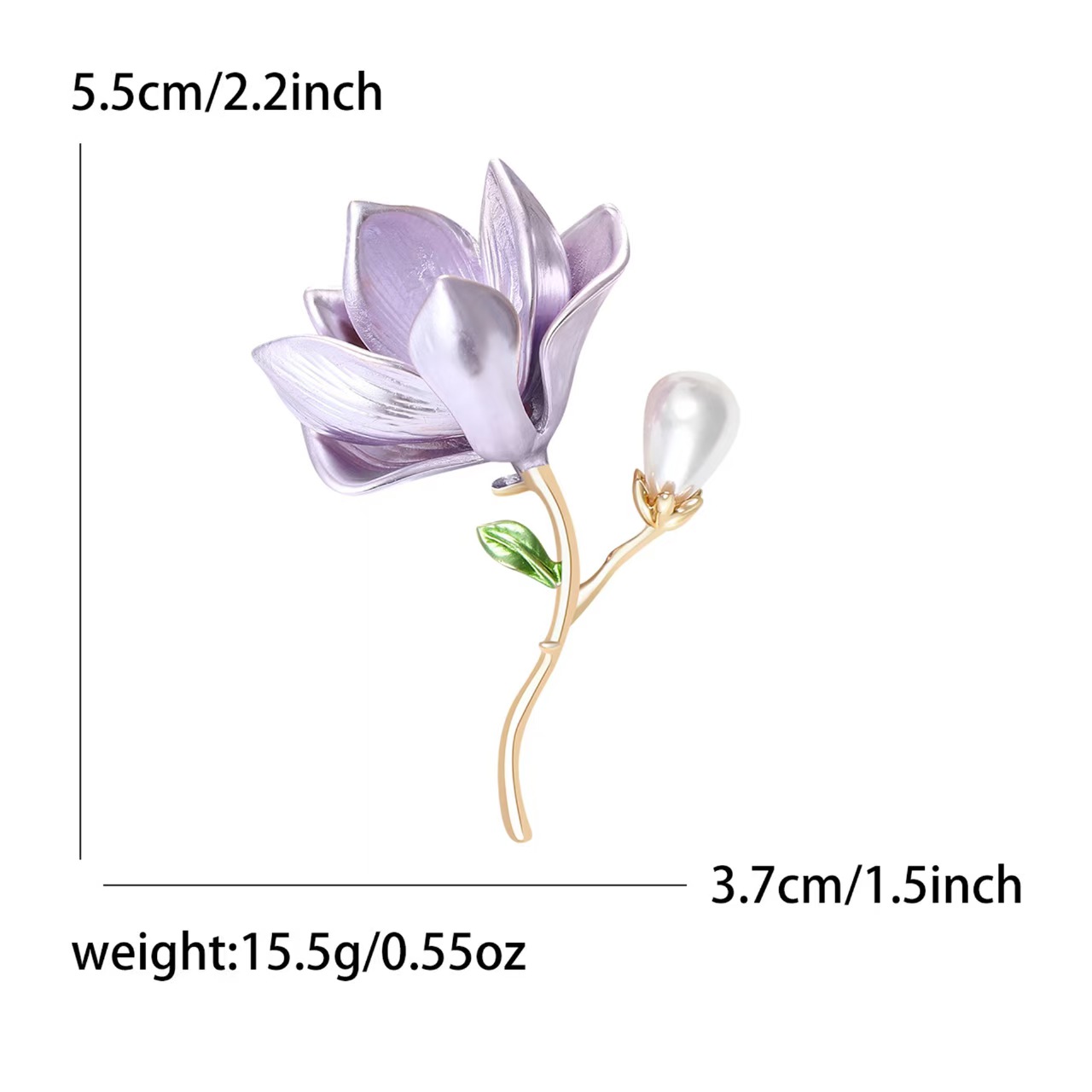 Cross-border best-selling European and American fashion and creative enamel curcuma pearl brooch, alloy diamond-encrusted, versatile suit and personalized accessory pic 2