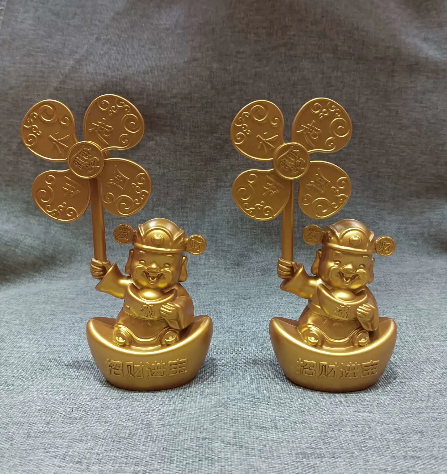 Zhonggong Craft Alloy decorative item: The God of Wealth is thriving and spinning, a handicraft decorative item detail image 2