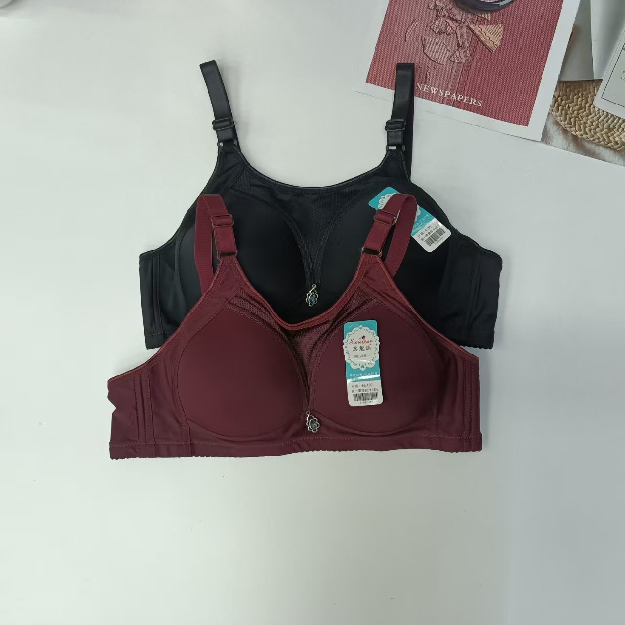 FCM-336# Women's bras for export to the Middle East and Africa, large-sized women's bras with anti-slip mesh and no steel rings, water-drop pendant bras, women's QNI Application Scenario