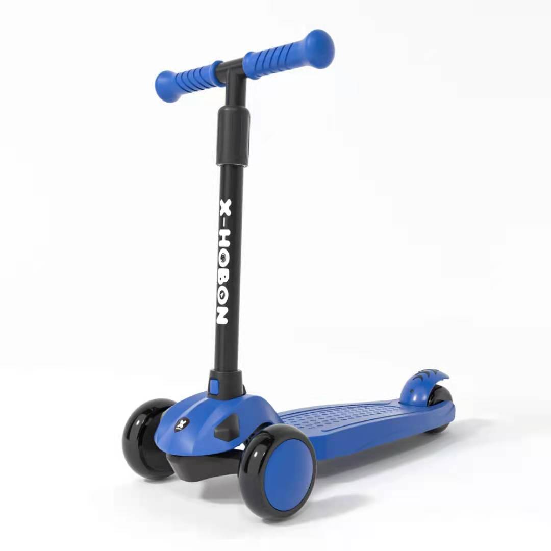Custom-made children's scooters in red, blue, purple and pink are selling well. They are made of aluminum alloy, nylon, detachable, single-wheel illuminated, 3-wheel safe and sturdy children's pedal scooters details Picture