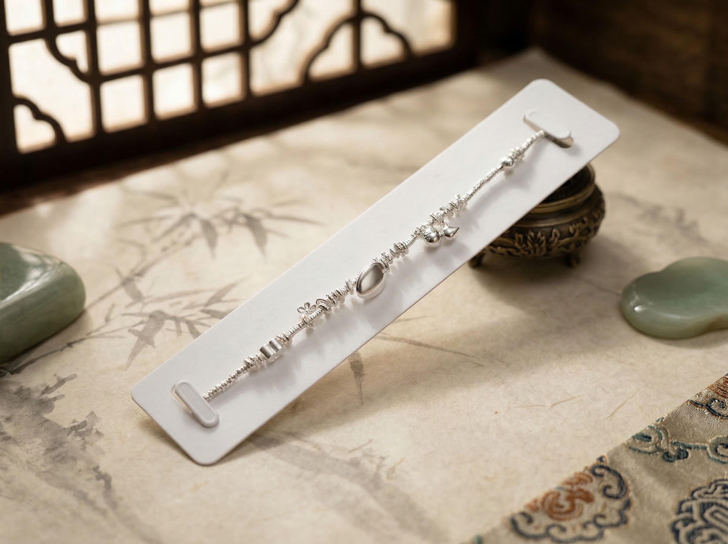 Fashion Precision Craftsmanship Dew Flower Language ·S925 Silver Dynamic Fine Bead Bracelet