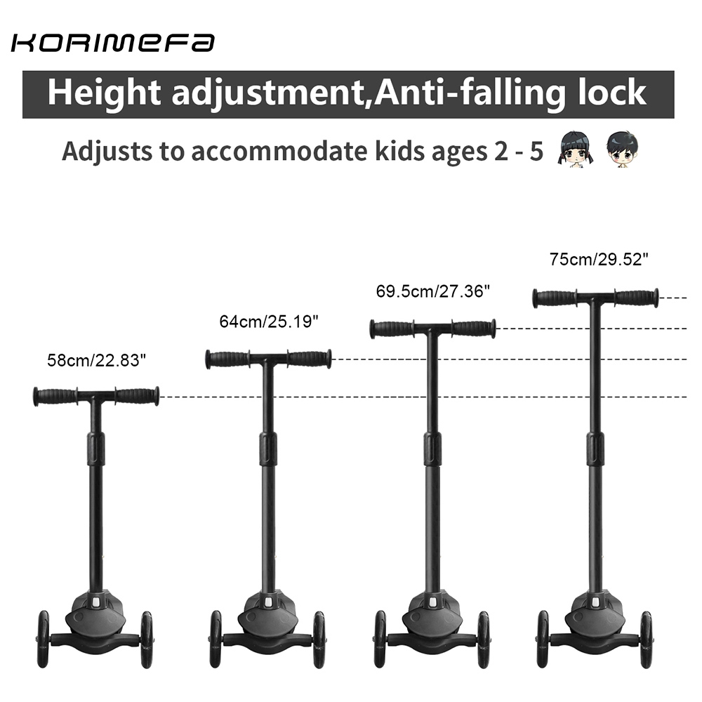 Factory direct sales of children's scooters, aluminum alloy, nylon, detachable and portable, outdoor flashing 3-wheel children's scooters details Picture