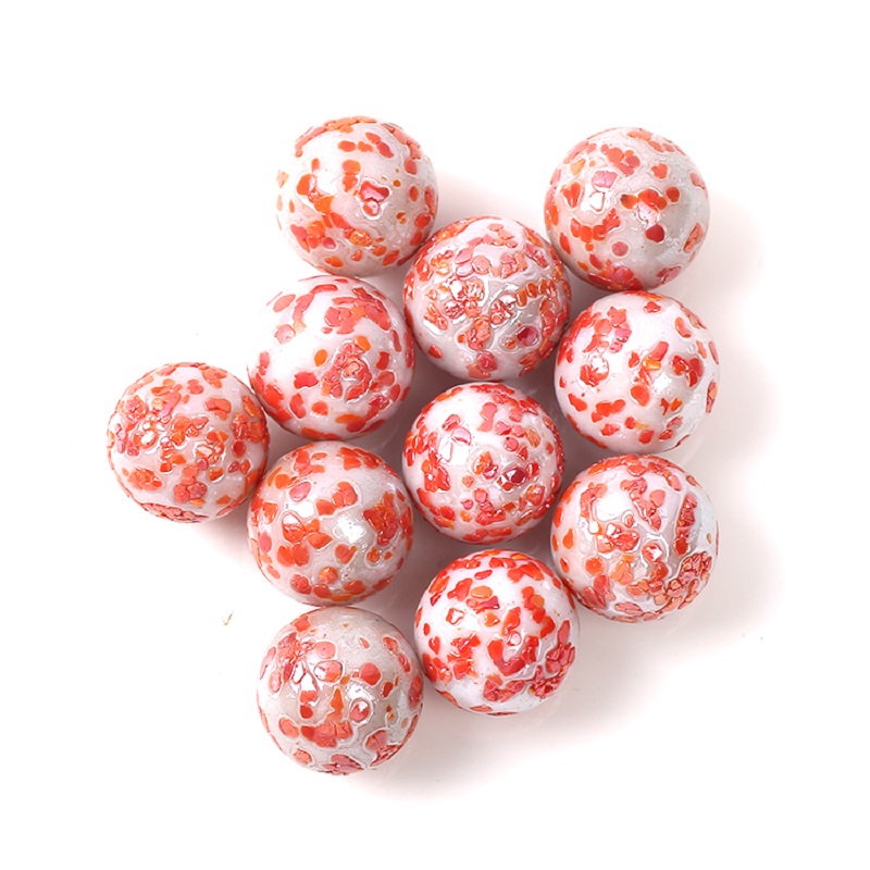 16mm toy glass marbles, 1.6cm ceramic glass balls, milk blue, porcelain green, porcelain white, milk black round balls, red, yellow, blue and green watermelon petal marbles Specification drawing