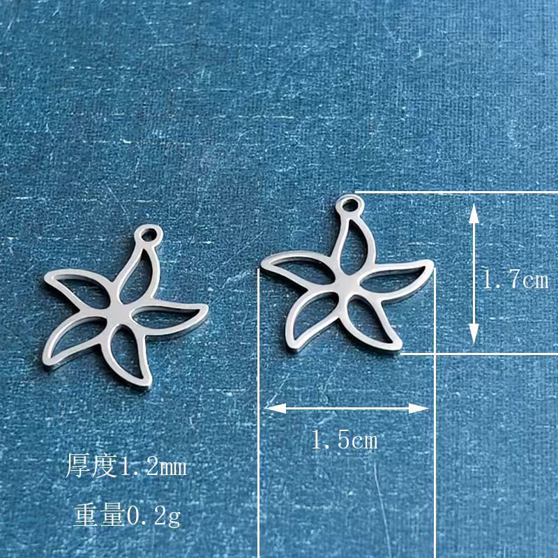 Cross-border foreign trade stainless steel titanium steel bracelet, pendant, necklace, windmill hollowed-out geometric shape DIY jewelry accessories, personalized detail image 2
