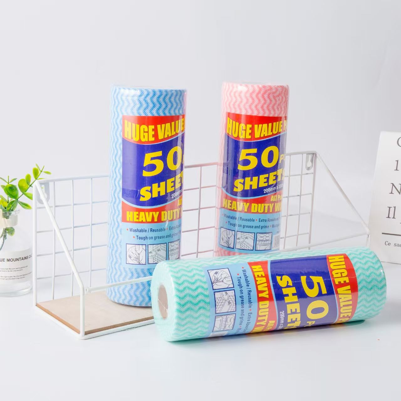 跨境加大抹布一次性懒人波浪纹干湿两用碗抹布 手撕抹布