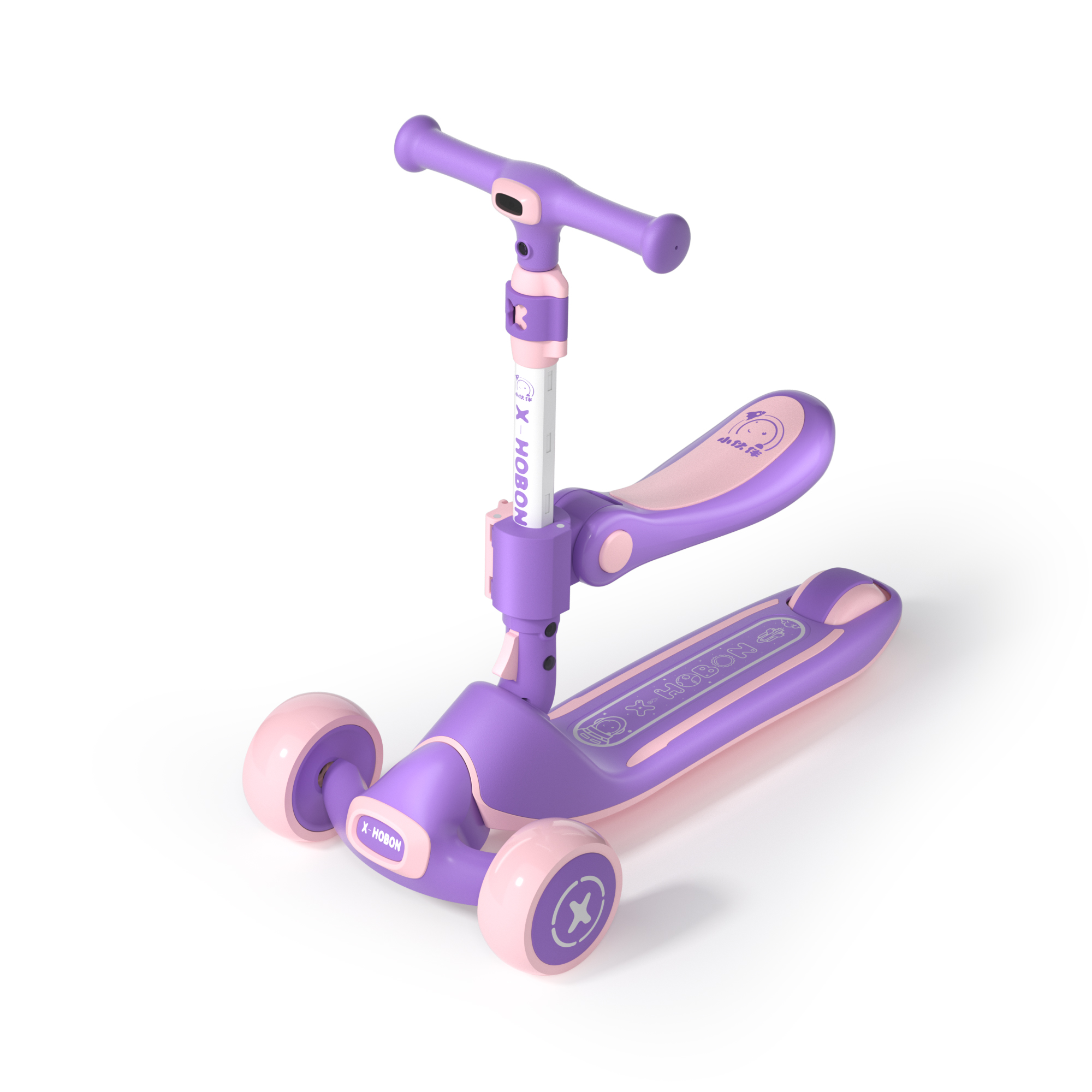 Children's scooter, stepper, plug-in detachable light-emitting wheel, 3-wheel children's pedal scooter, F1 yo-yo details Picture