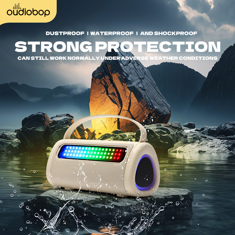 The lyrics show Bluetooth speaker, outdoor RGB multi-functional portable home subwoofer, wireless speaker, cross-border Bluetooth speaker details Picture
