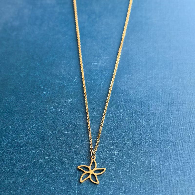 Cross-border foreign trade stainless steel titanium steel bracelet, pendant, necklace, windmill hollowed-out geometric shape DIY jewelry accessories, personalized Item Picture