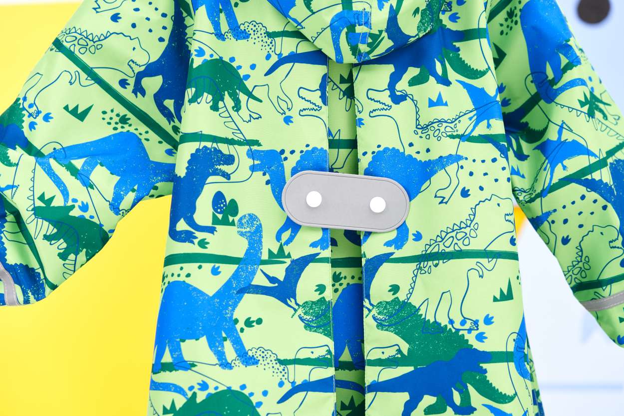 儿童背包雨衣满印卡通图案学生男孩女孩上学通勤反光安全防暴雨多尺码可选环保无气味柔软布料时尚网红宝妈必选雨衣【史前巨兽】详情图4