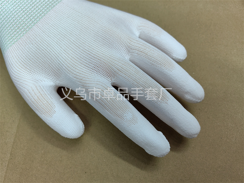 13-needle white PU-coated palm gloves, dust-free protective gloves for electronic factories, thin nylon PU-coated labor protection gloves pic 6