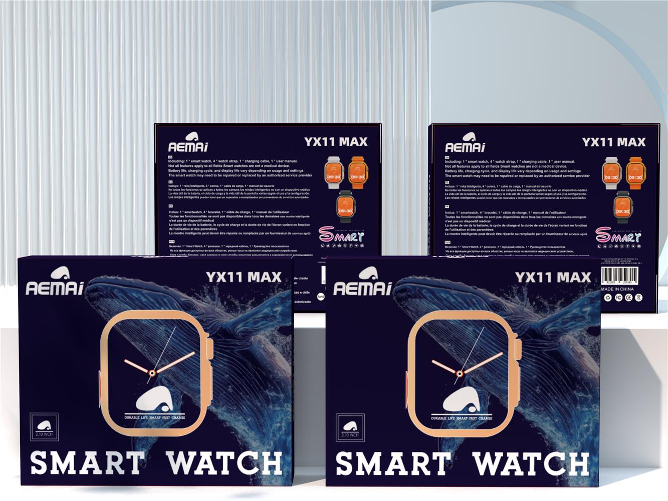 The AEMAI RM6 smart sports watch comes with two straps Specification image