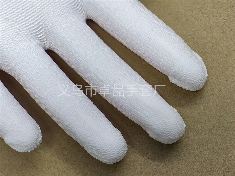 13-needle white PU-coated palm gloves, dust-free protective gloves for electronic factories, thin nylon PU-coated labor protection gloves pic 7