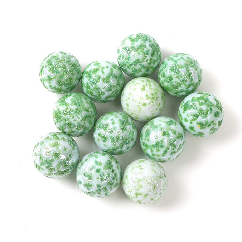 16mm toy glass marbles, 1.6cm ceramic glass balls, milk blue, porcelain green, porcelain white, milk black round balls, red, yellow, blue and green watermelon petal marbles Item Picture