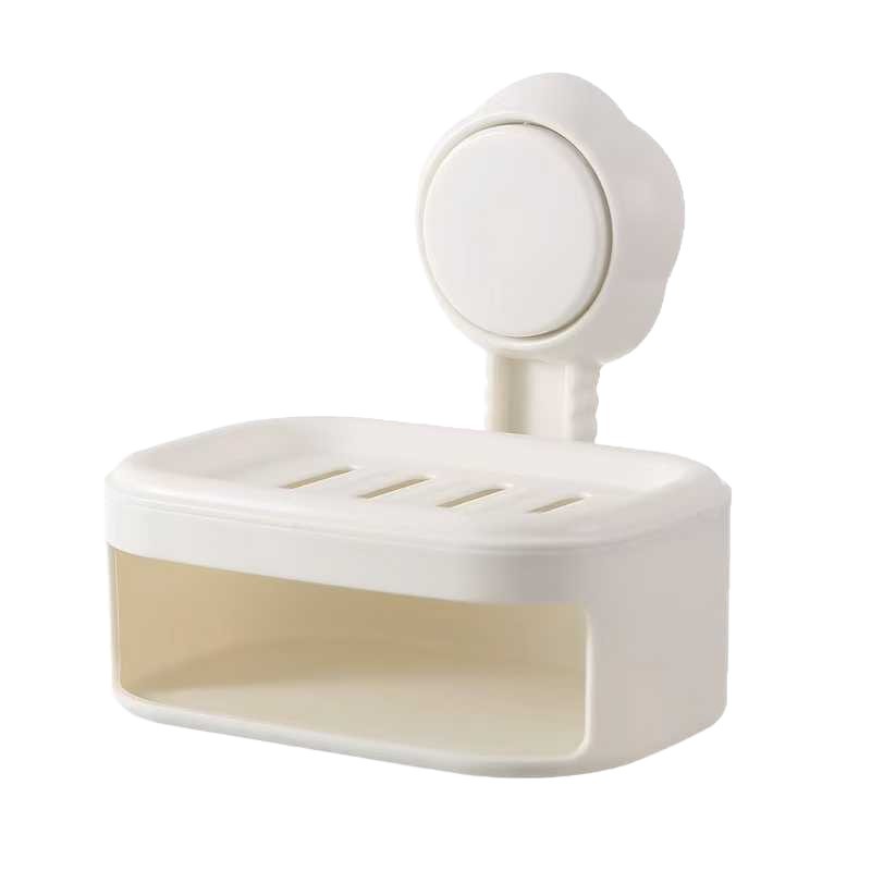 F34-X-68 suction cup Double-layer soap box, wall-mounted for home bathroom, non-drilling suction cup soap box, multi-functional storage Item Picture