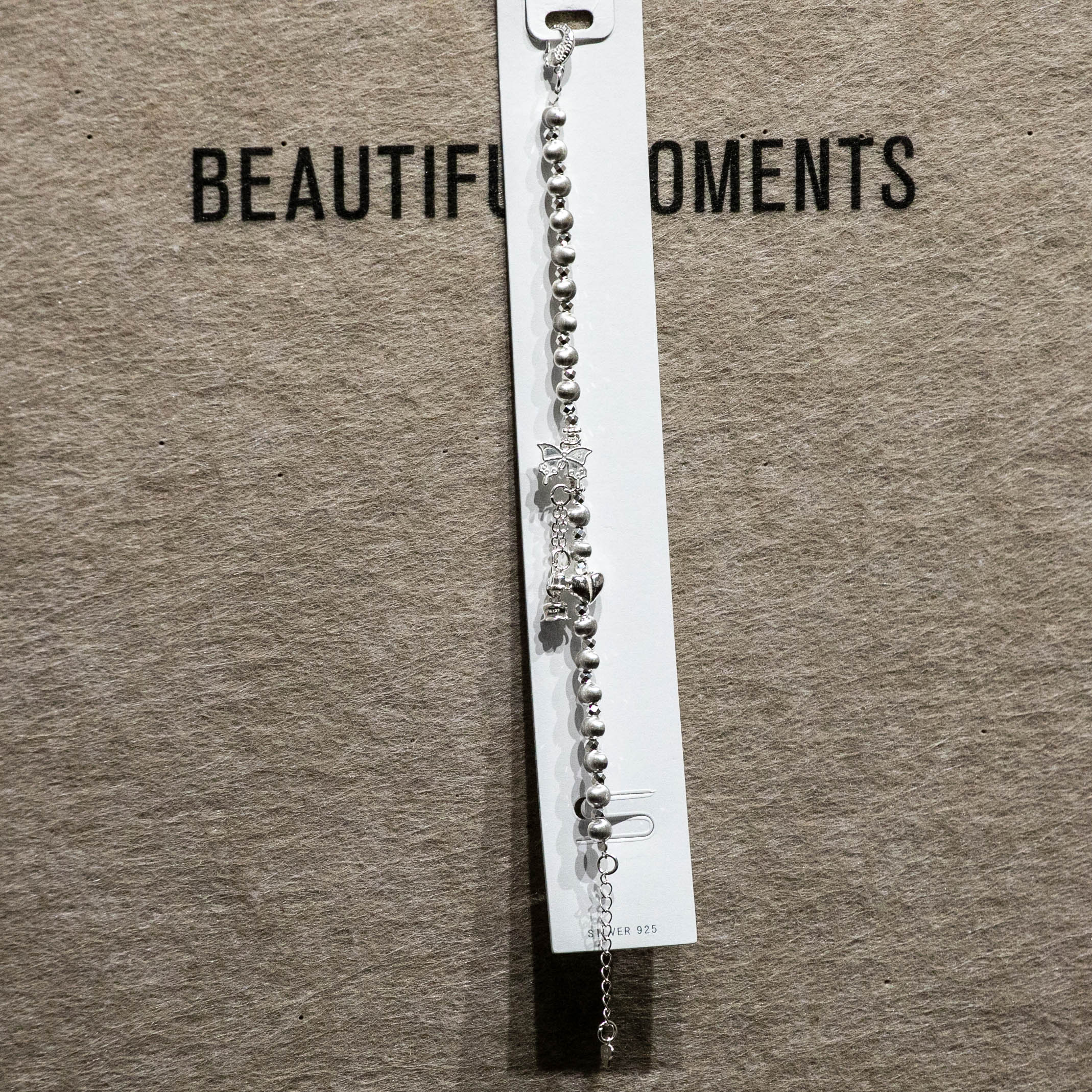 Fashionable and exquisite Bow ·925 Silver Sweet and Cool Dynamic Beaded Chain Sweet and Cool, popular design sense, Whitening High-end silver jewelry bracelet Specification image