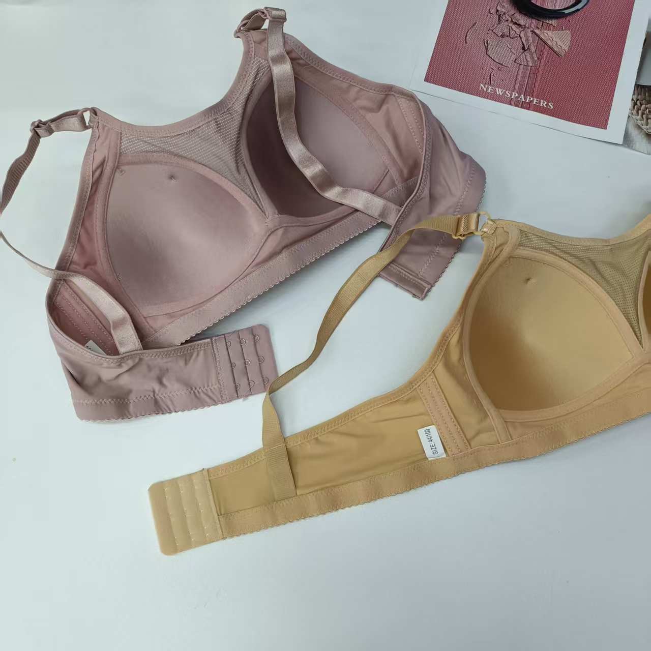 FCM-336# Women's bras for export to the Middle East and Africa, large-sized women's bras with anti-slip mesh and no steel rings, water-drop pendant bras, women's QNI Item Picture